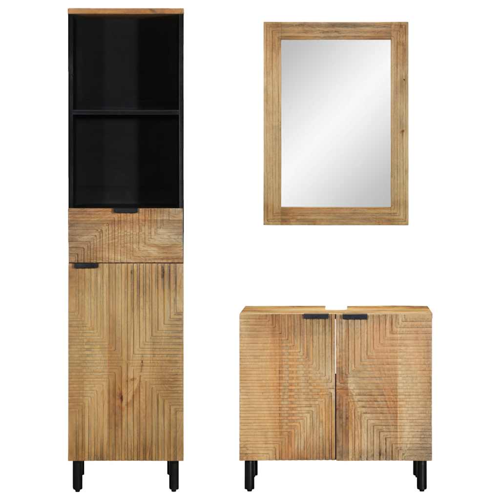 Ensemble de meubles de salle de bain 3 pcs marron