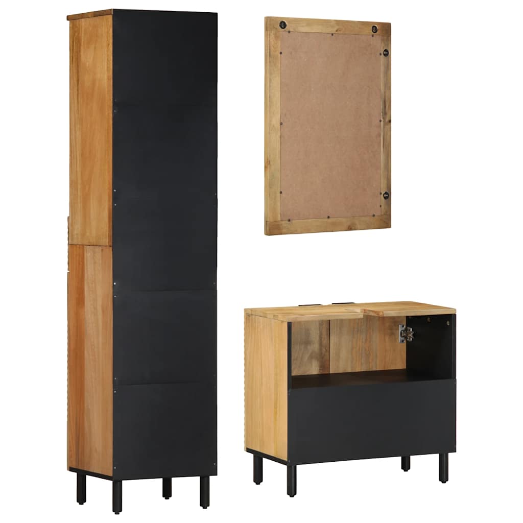 Ensemble de meubles de salle de bain 3 pcs marron