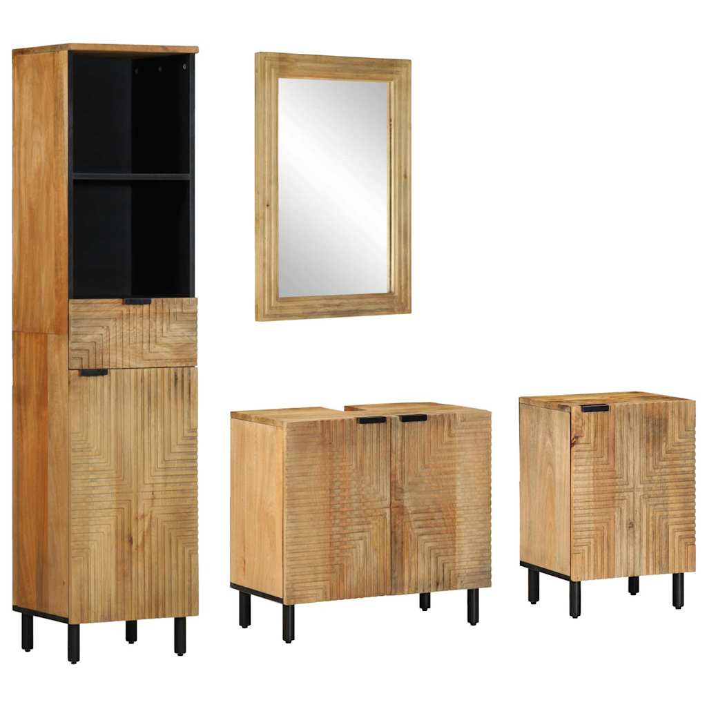 Ensemble de meubles de salle de bain 4 pcs marron