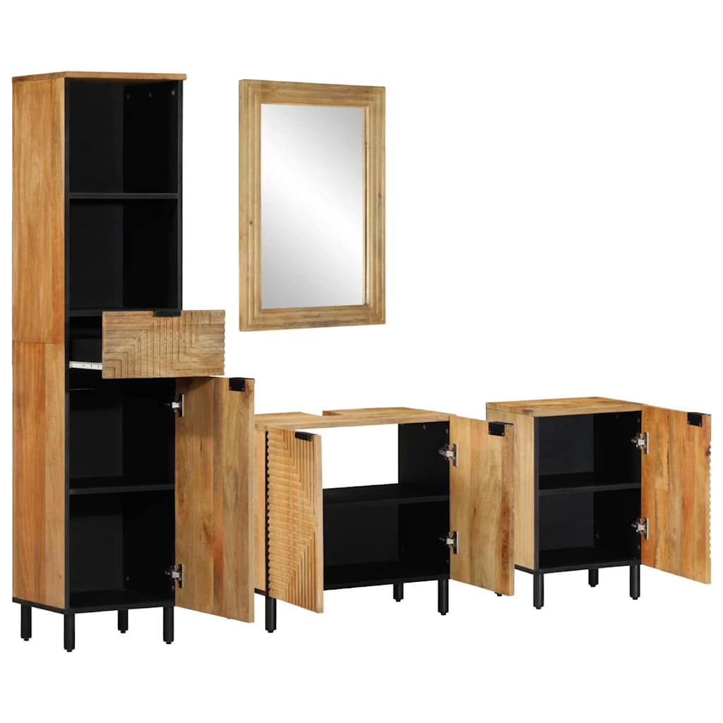 Ensemble de meubles de salle de bain 4 pcs marron