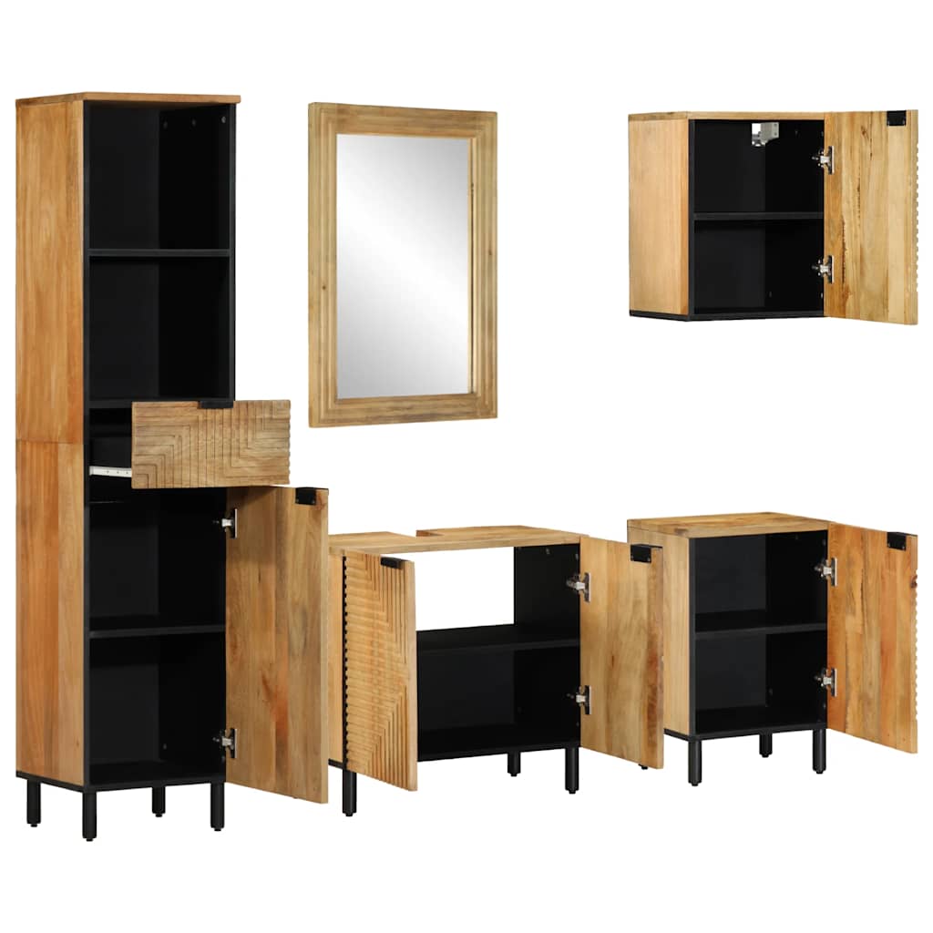 Ensemble de meubles de salle de bain 5 pcs marron