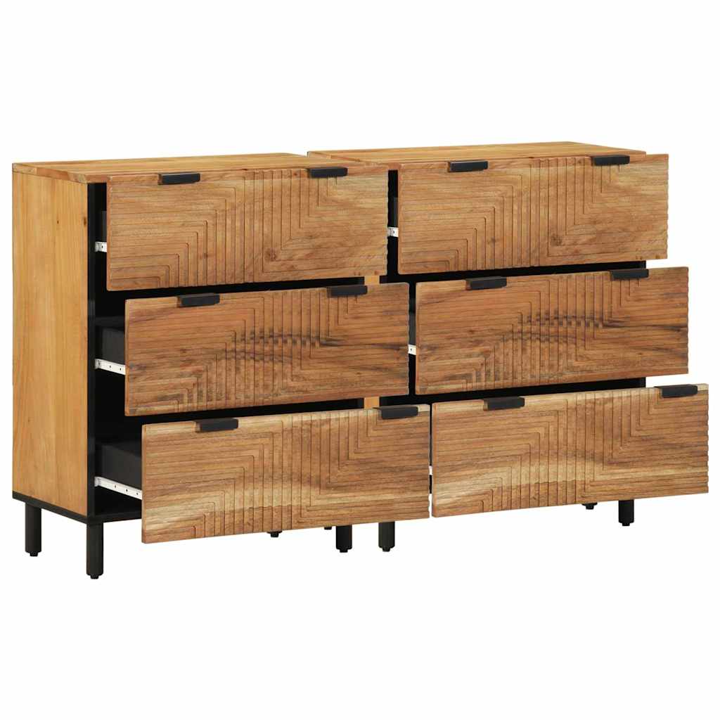 Buffet 2 pcs Marron 60 x 33 x 75 cm Bois d'acacia massif