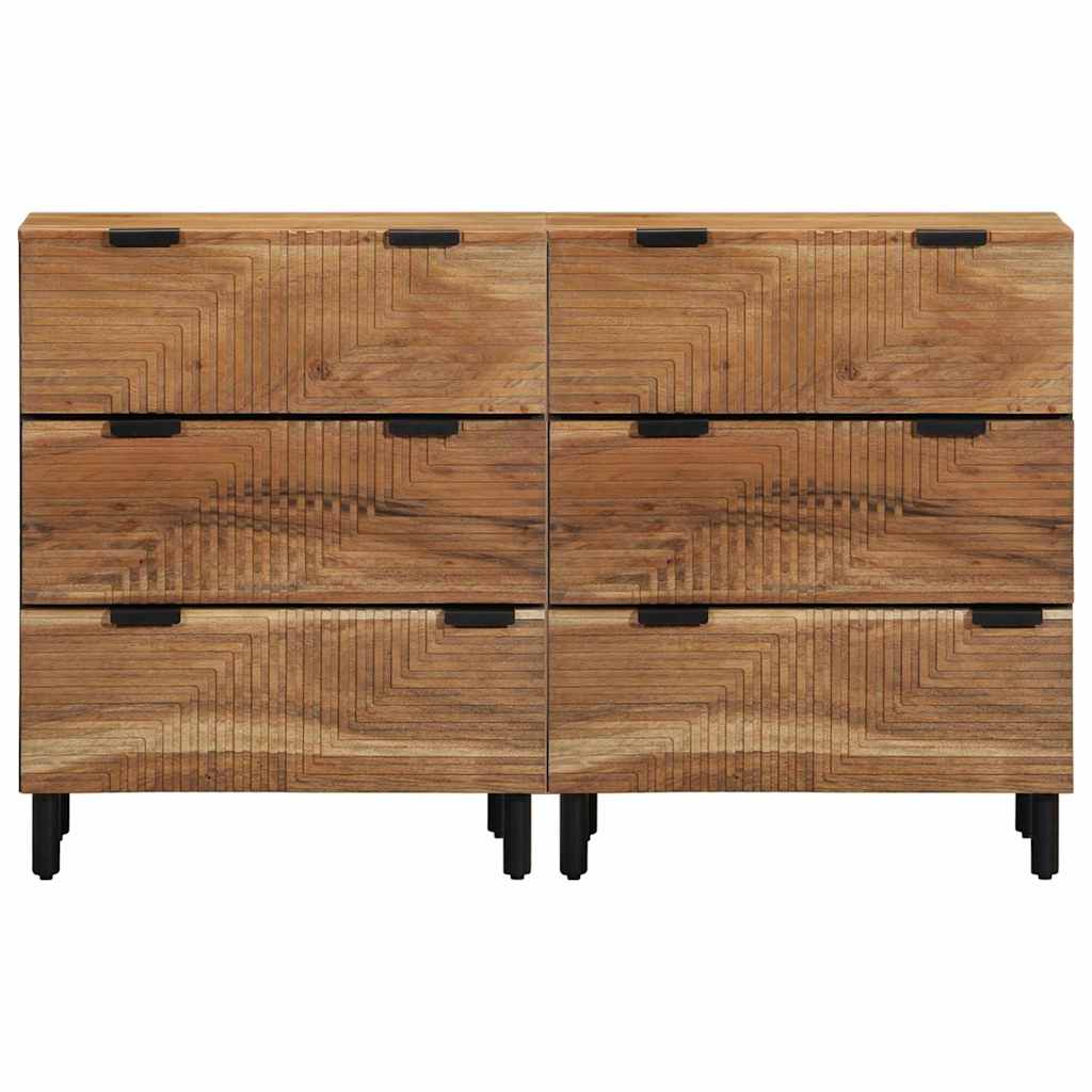 Buffet 2 pcs Marron 60 x 33 x 75 cm Bois d'acacia massif