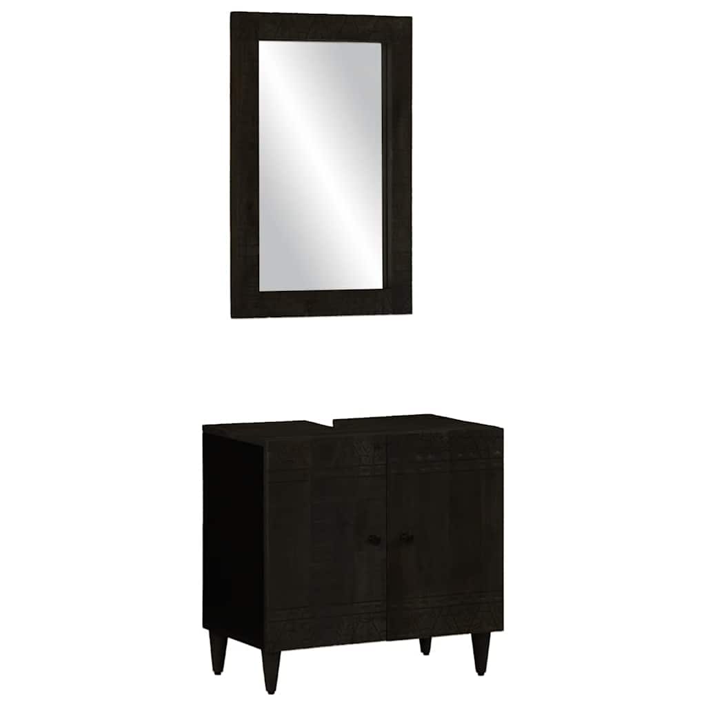 Ensemble de meubles salle de bain 2 pcs bois de manguier massif - XIOS