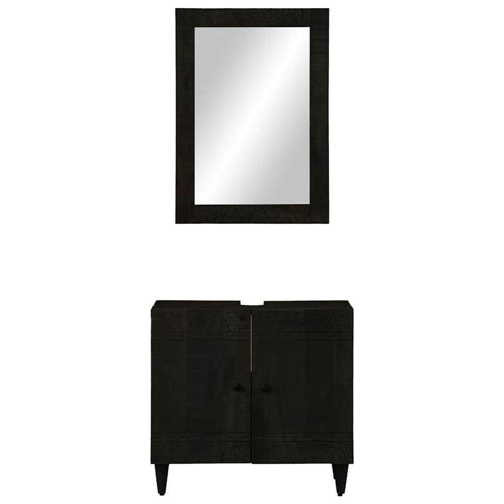 Ensemble de meubles salle de bain 2 pcs bois de manguier massif - XIOS