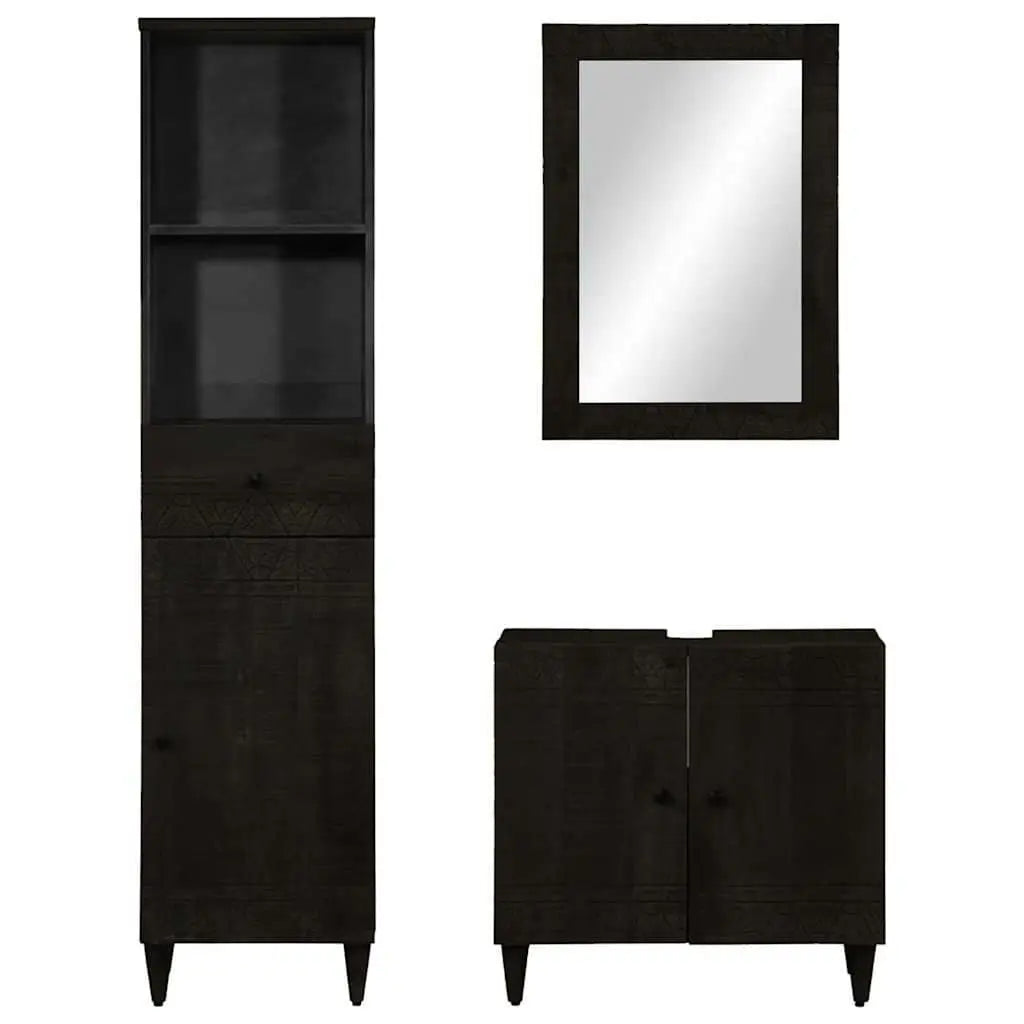 Ensemble de meubles de salle de bain 3 pcs bois manguier massif - XIOS