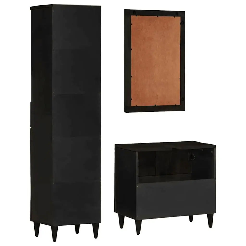 Ensemble de meubles de salle de bain 3 pcs bois manguier massif - XIOS