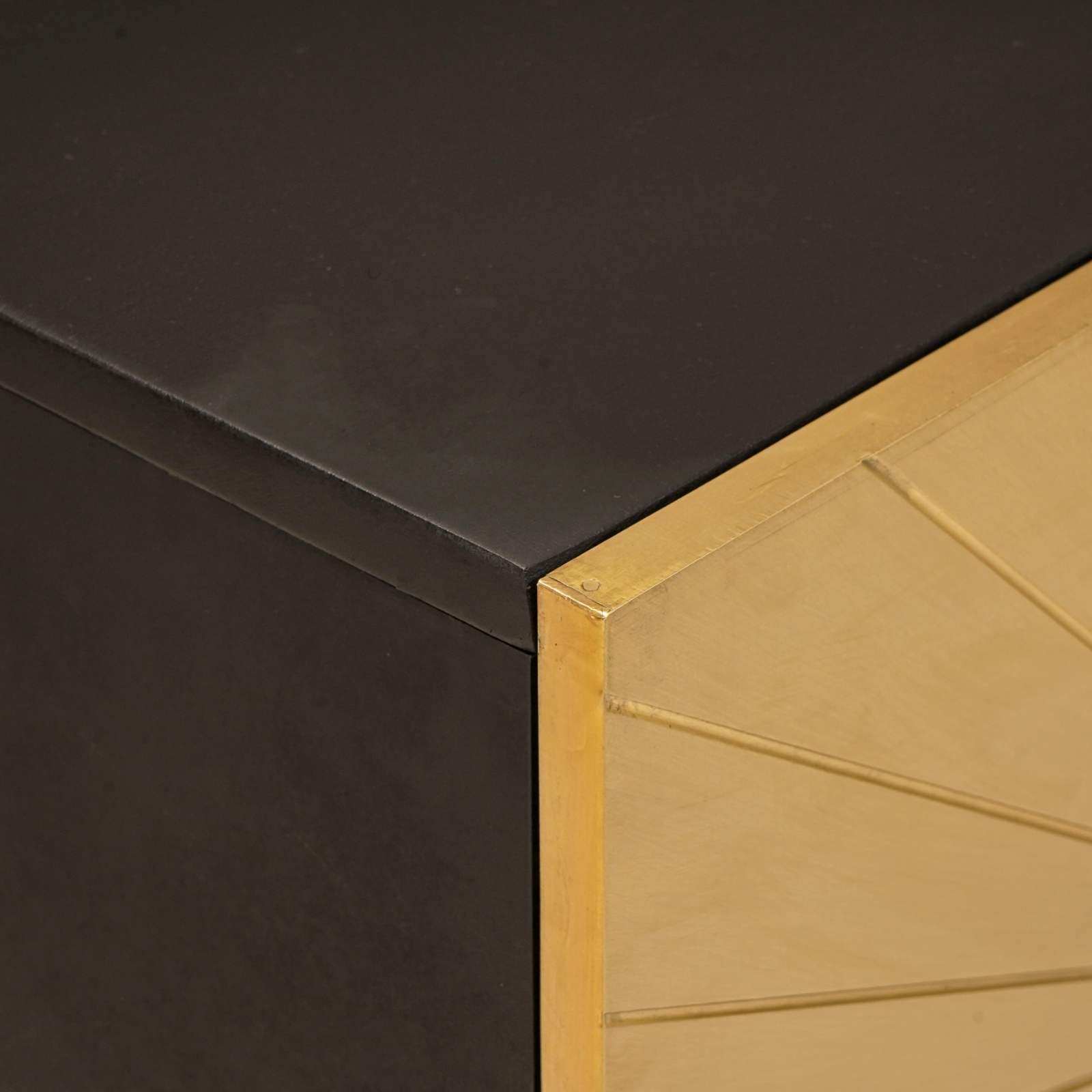 Ensemble d'armoire de salle de bain 2 pc Noir et laiton