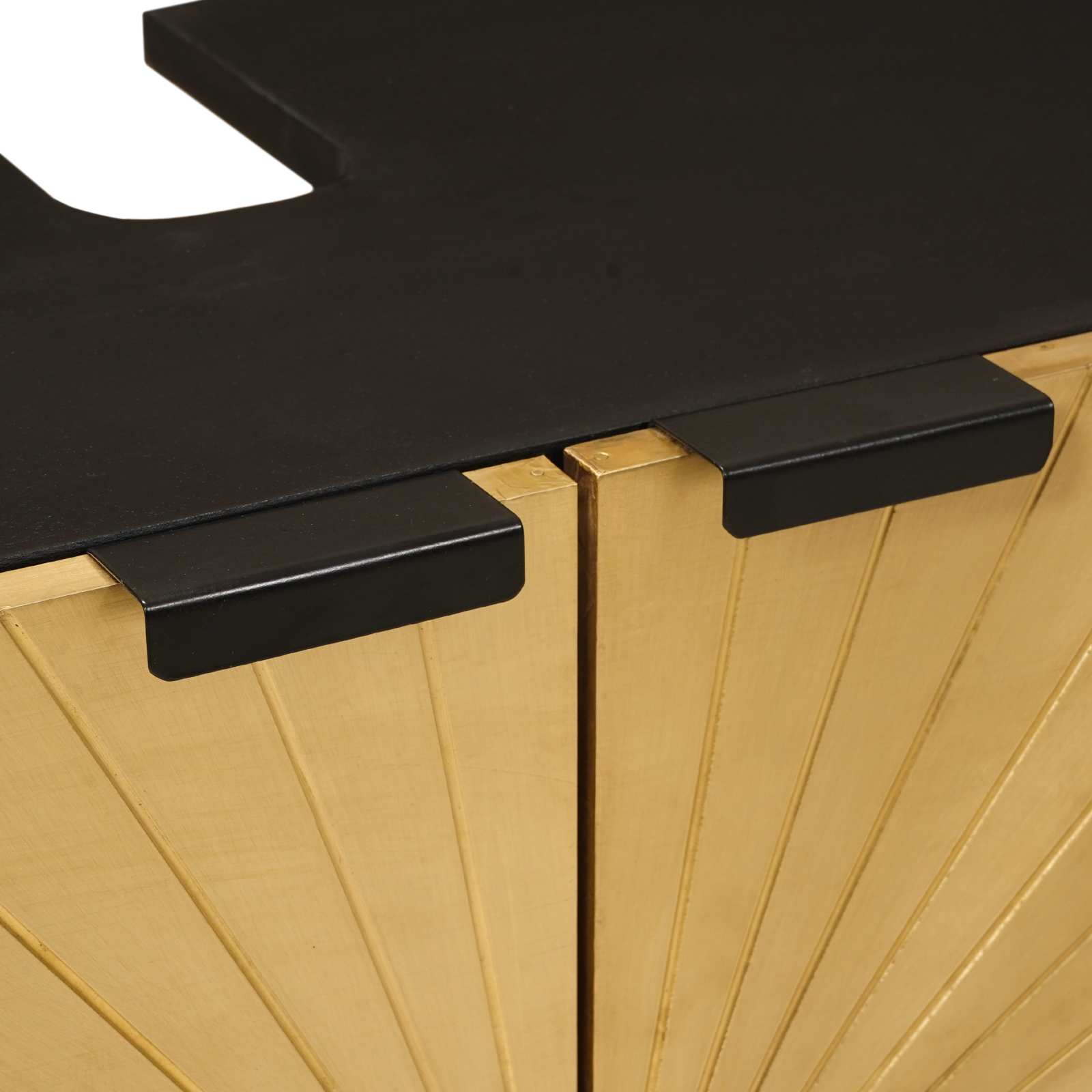 Ensemble d'armoire de salle de bain 2 pc Noir et laiton
