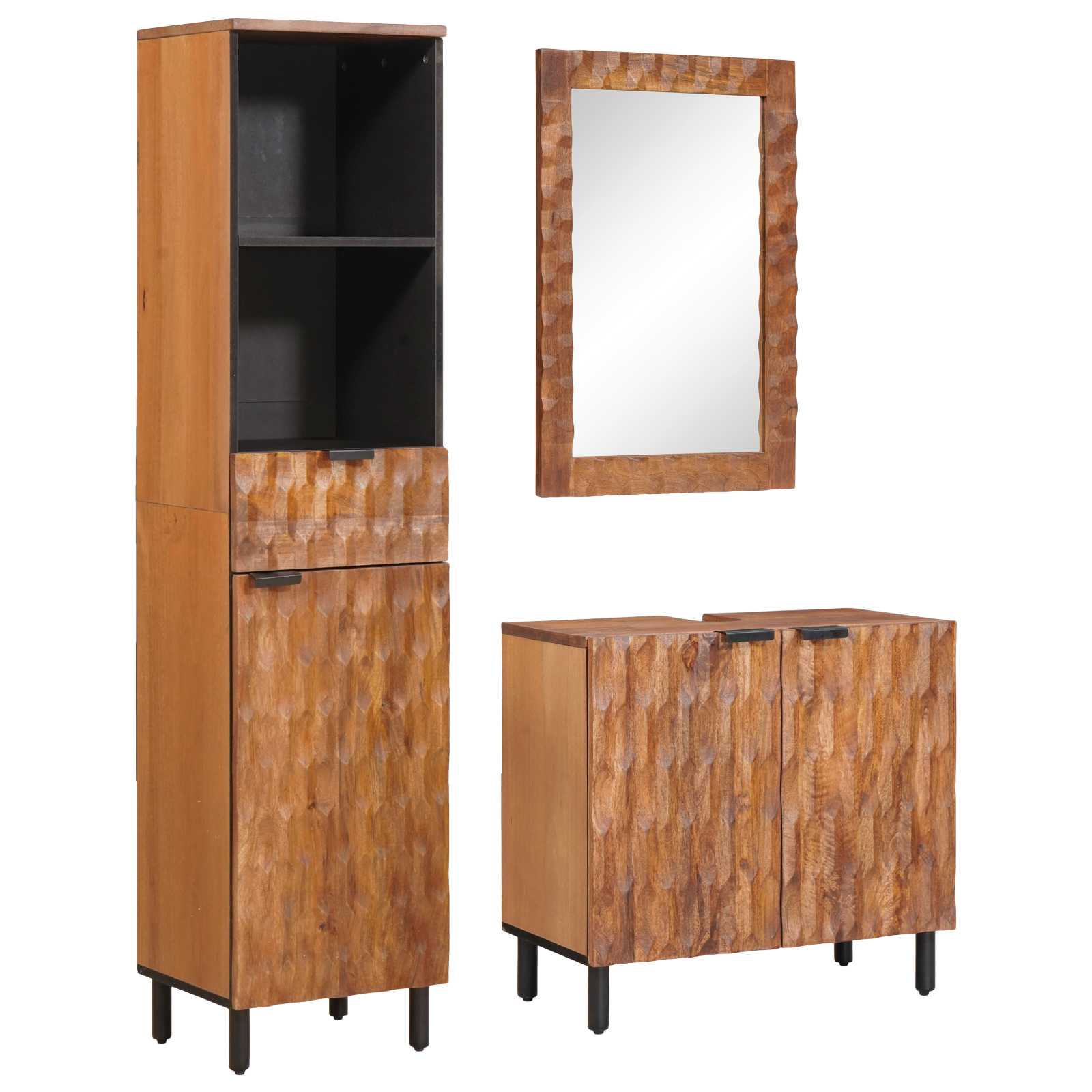 Ensembles de salle de bain 3 pc Acacia Marron Winish