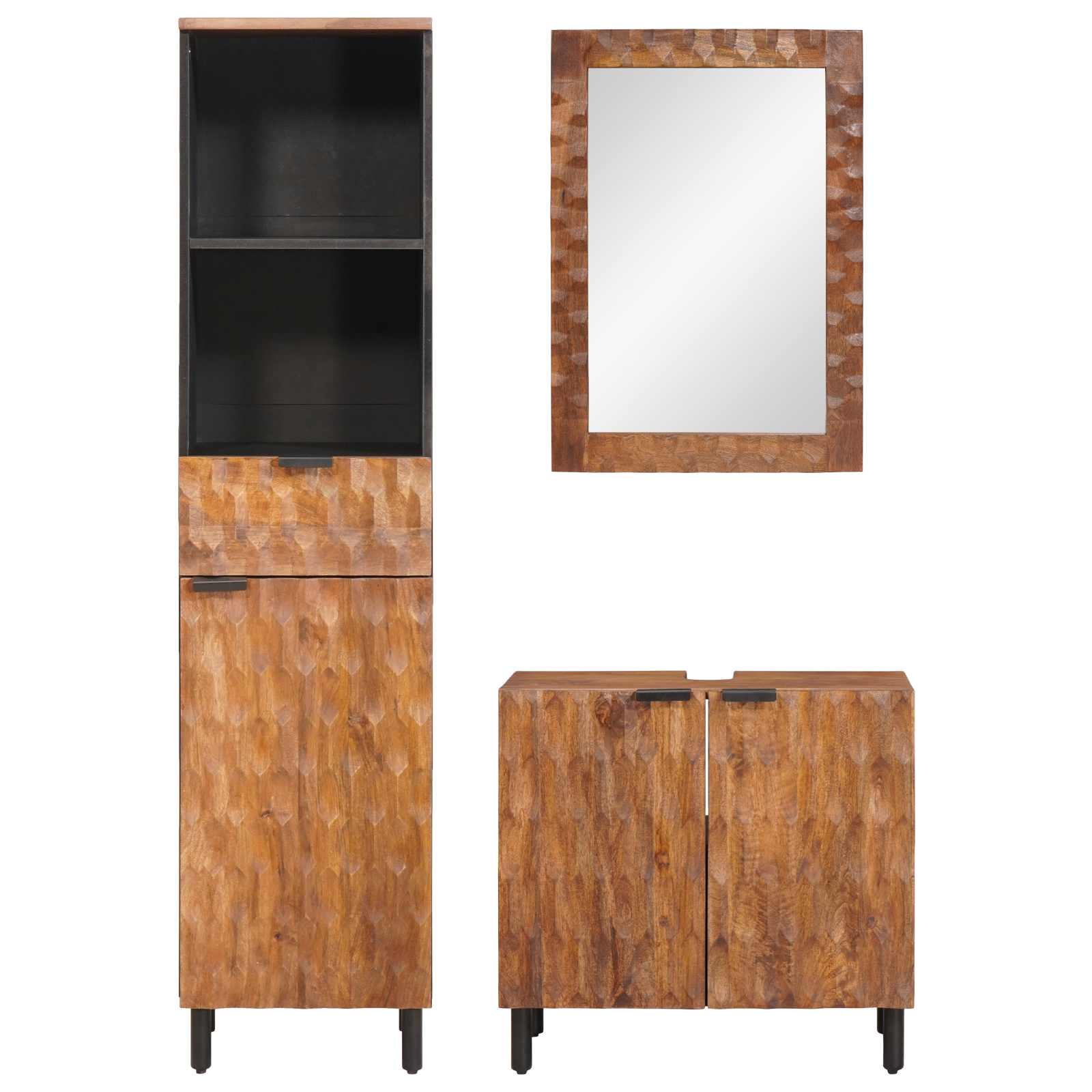 Ensembles de salle de bain 3 pc Acacia Marron Winish