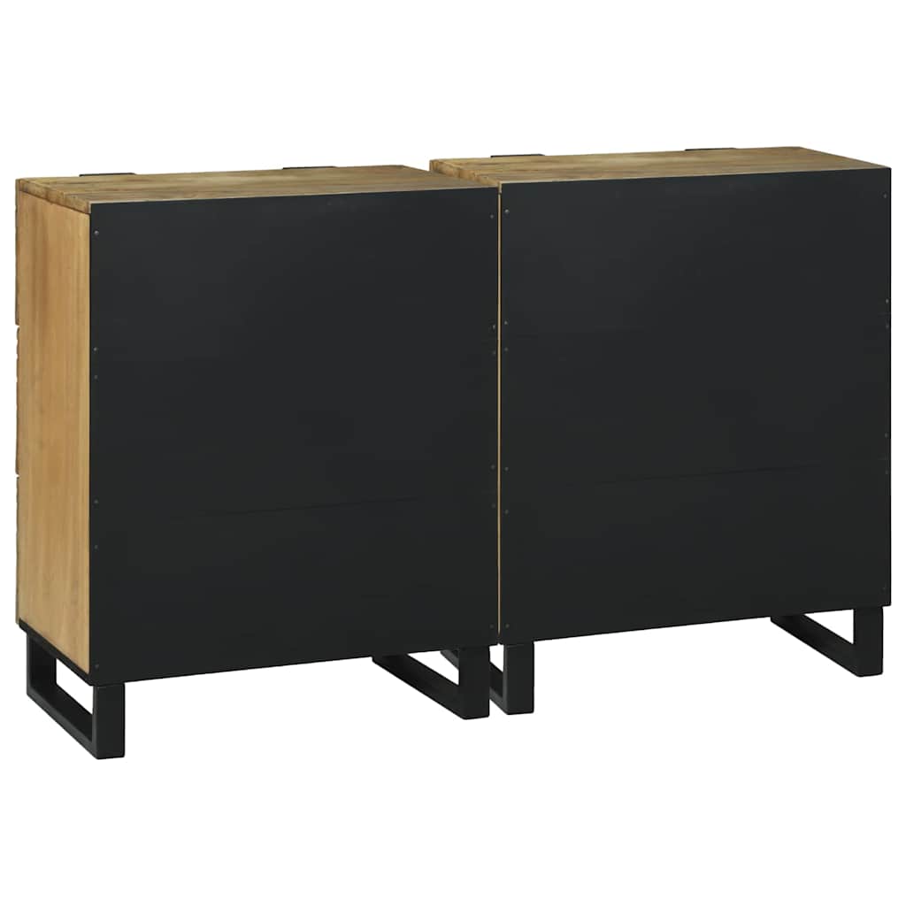 Buffets avec tiroir avec stockage 2 pcs Marron Moyen Bois de mangue massif XIOS