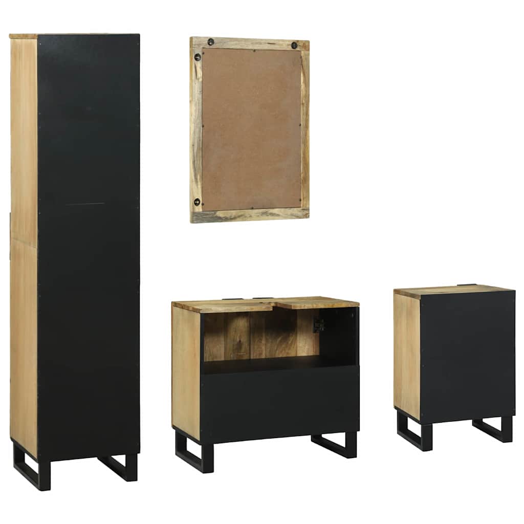 Ensemble de mobilier de salle de bain 4 pièces Marron