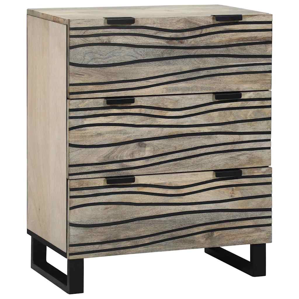 Buffets 2 pcs Blanc 60 x 33.5 x 75 cm bois de manguier massif - XIOS