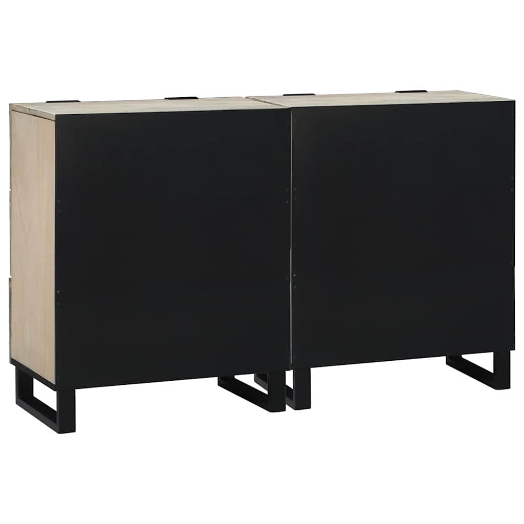 Buffets 2 pcs Blanc 60 x 33.5 x 75 cm bois de manguier massif - XIOS