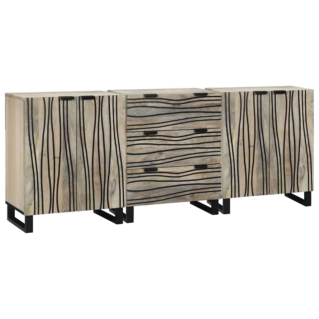 Ensemble de buffet 3 pc Blanc 180 x 33 x 75 cm