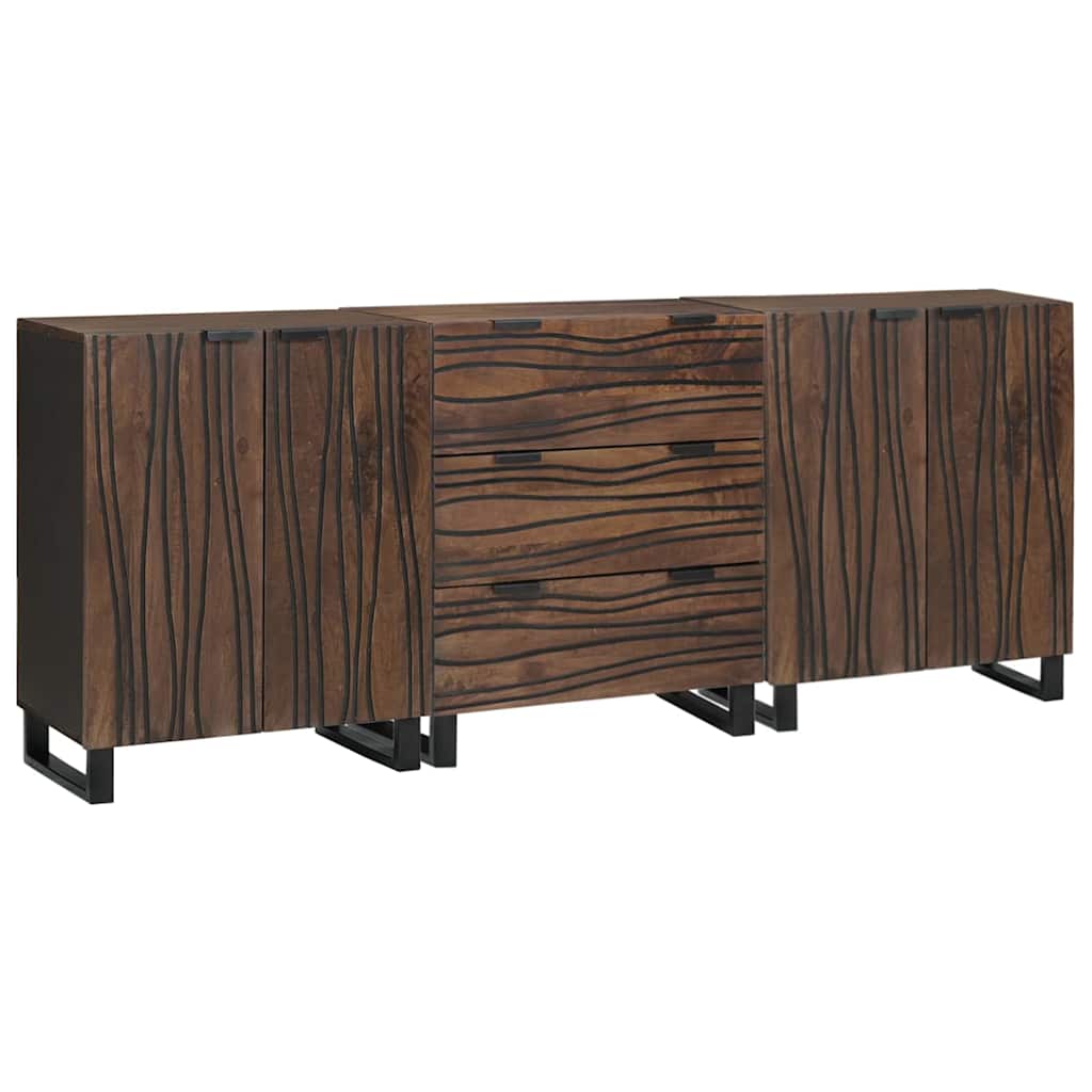 Ensemble de buffet 3 pc Marron 180 x 33 x 75 cm