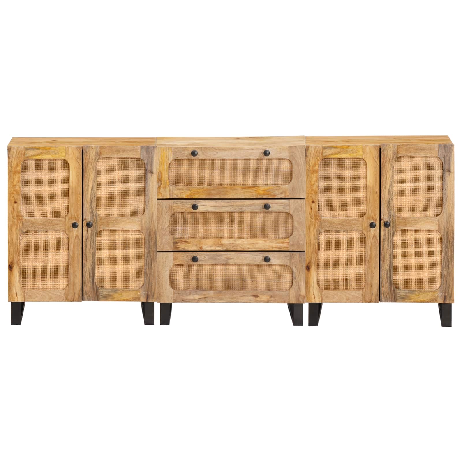 Buffet 3 pcs Marron 180 x 33 x 75 cm Bois de mangue massif - XIOS