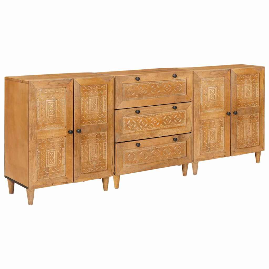 Buffet 3 pcs Marron 60 x 33 x 75 cm bois de manguier massif