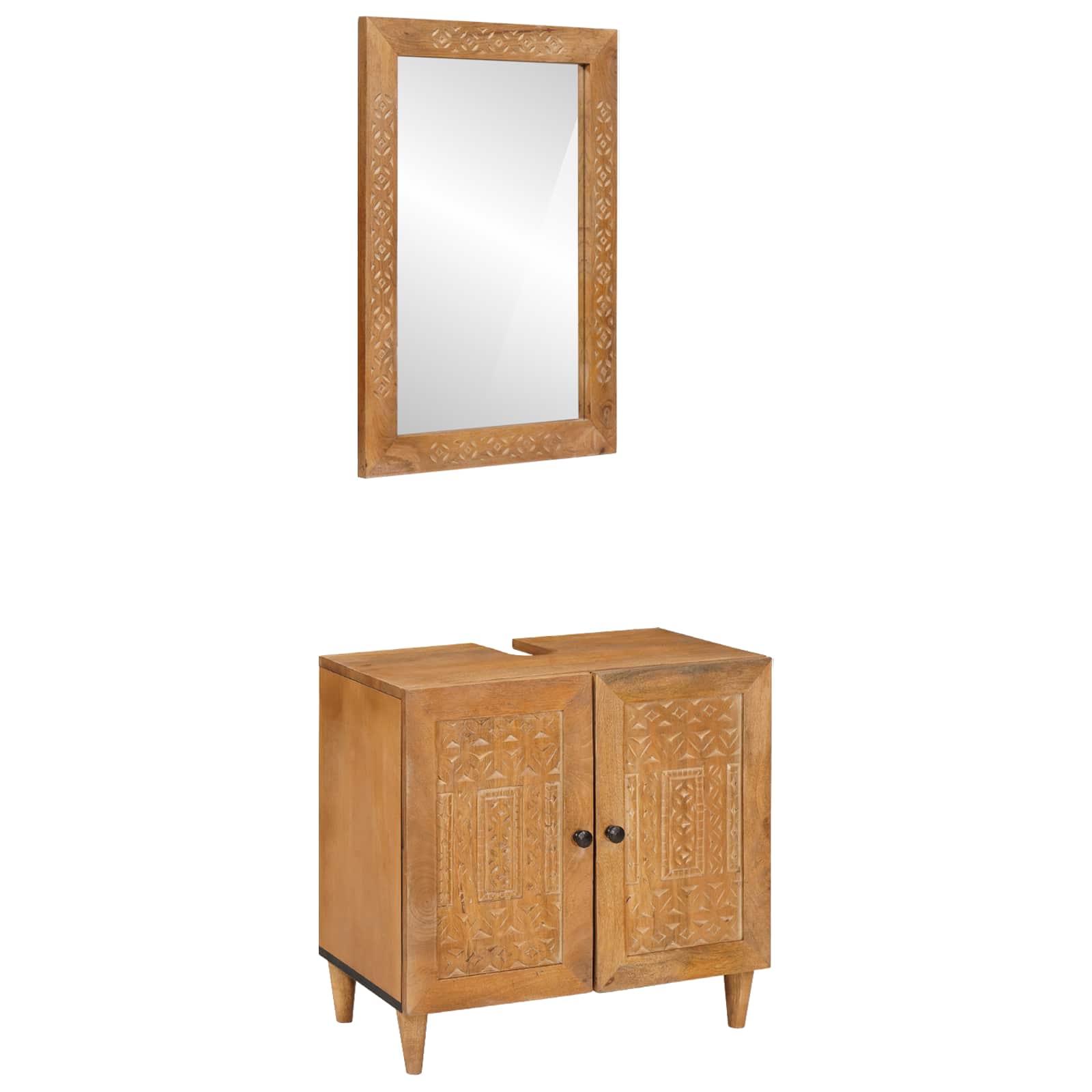 Ensemble de mobilier de salle de bain 2 pc Marron