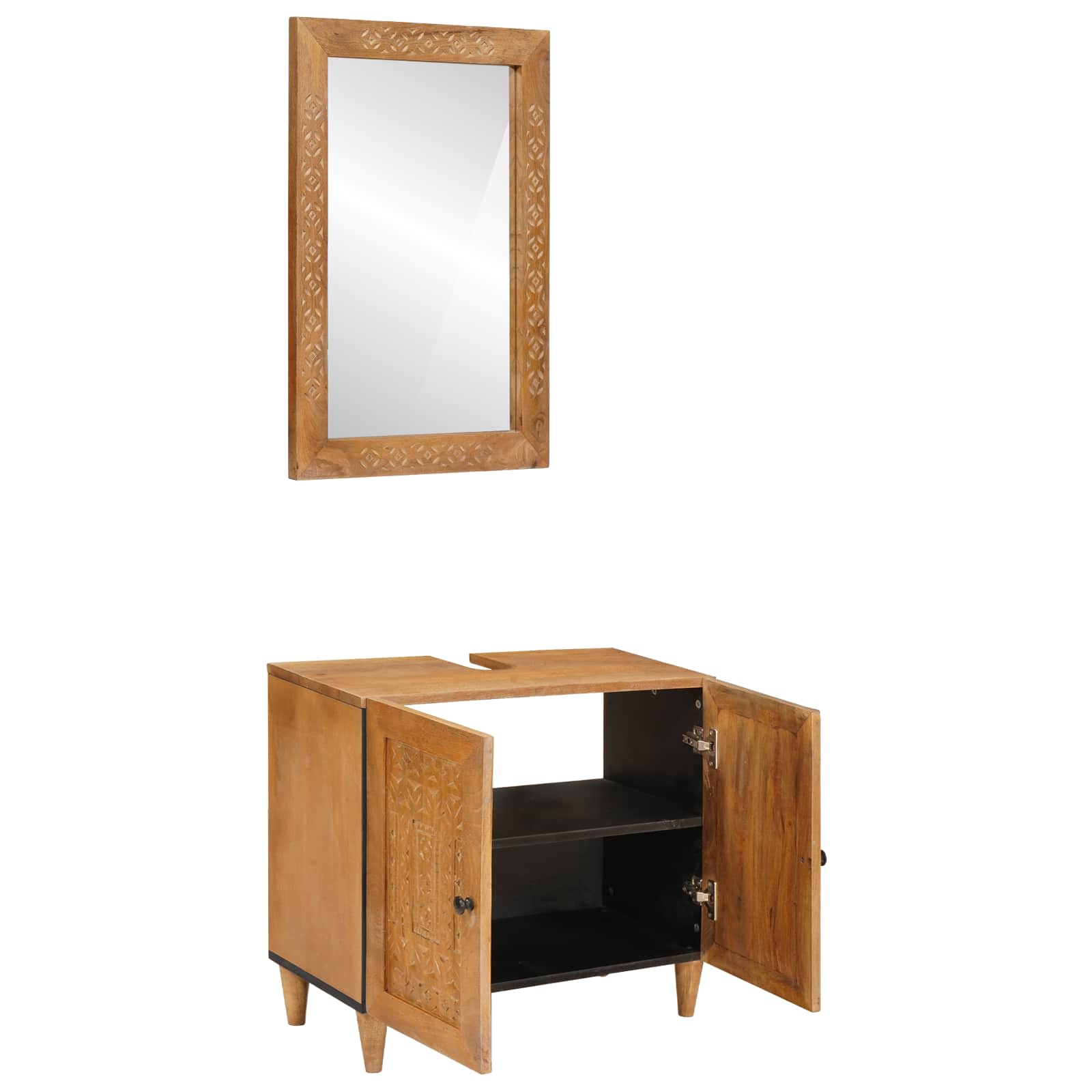 Ensemble de mobilier de salle de bain 2 pc Marron