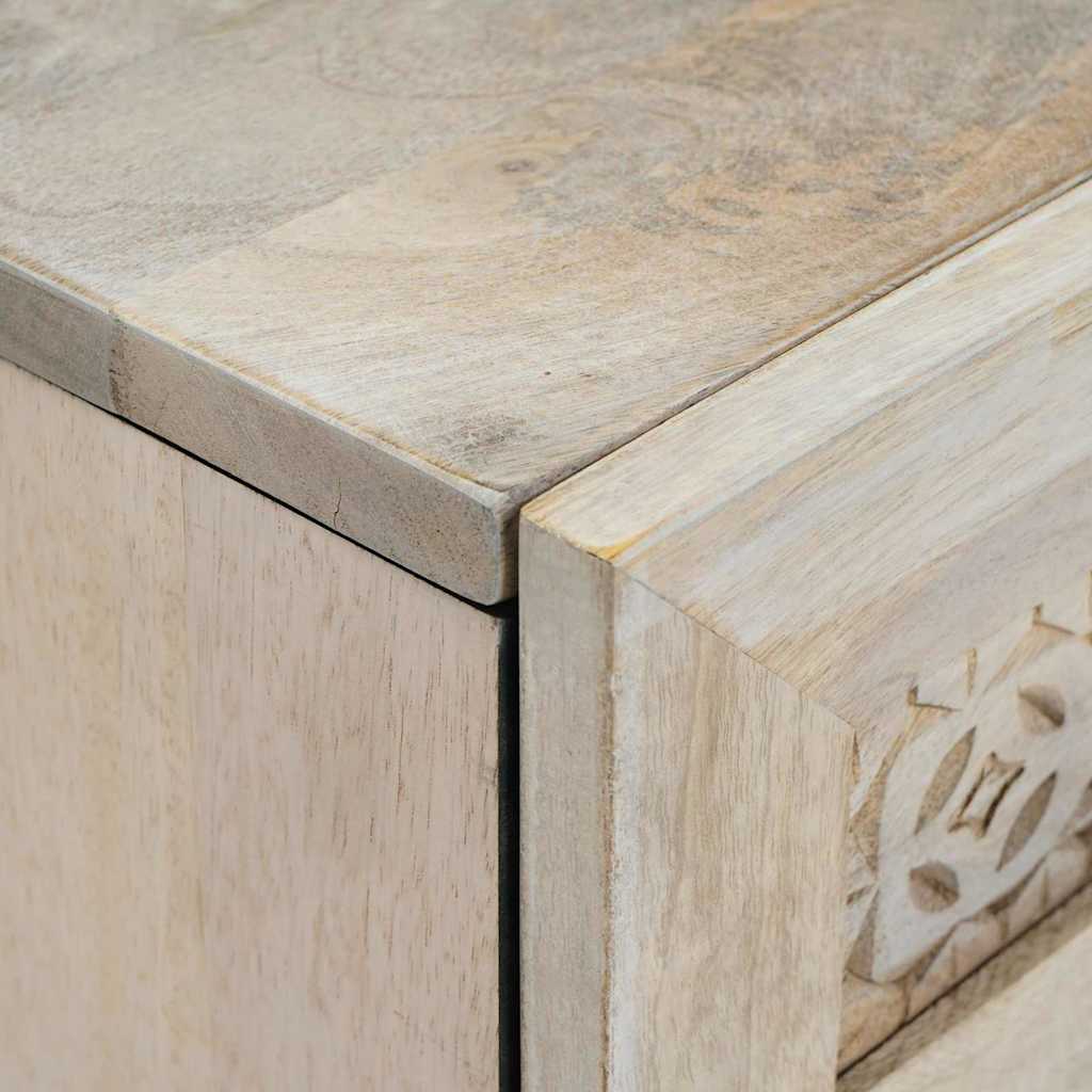 Buffet 2 pcs Blanc 60 x 33 x 75 cm bois de manguier massif