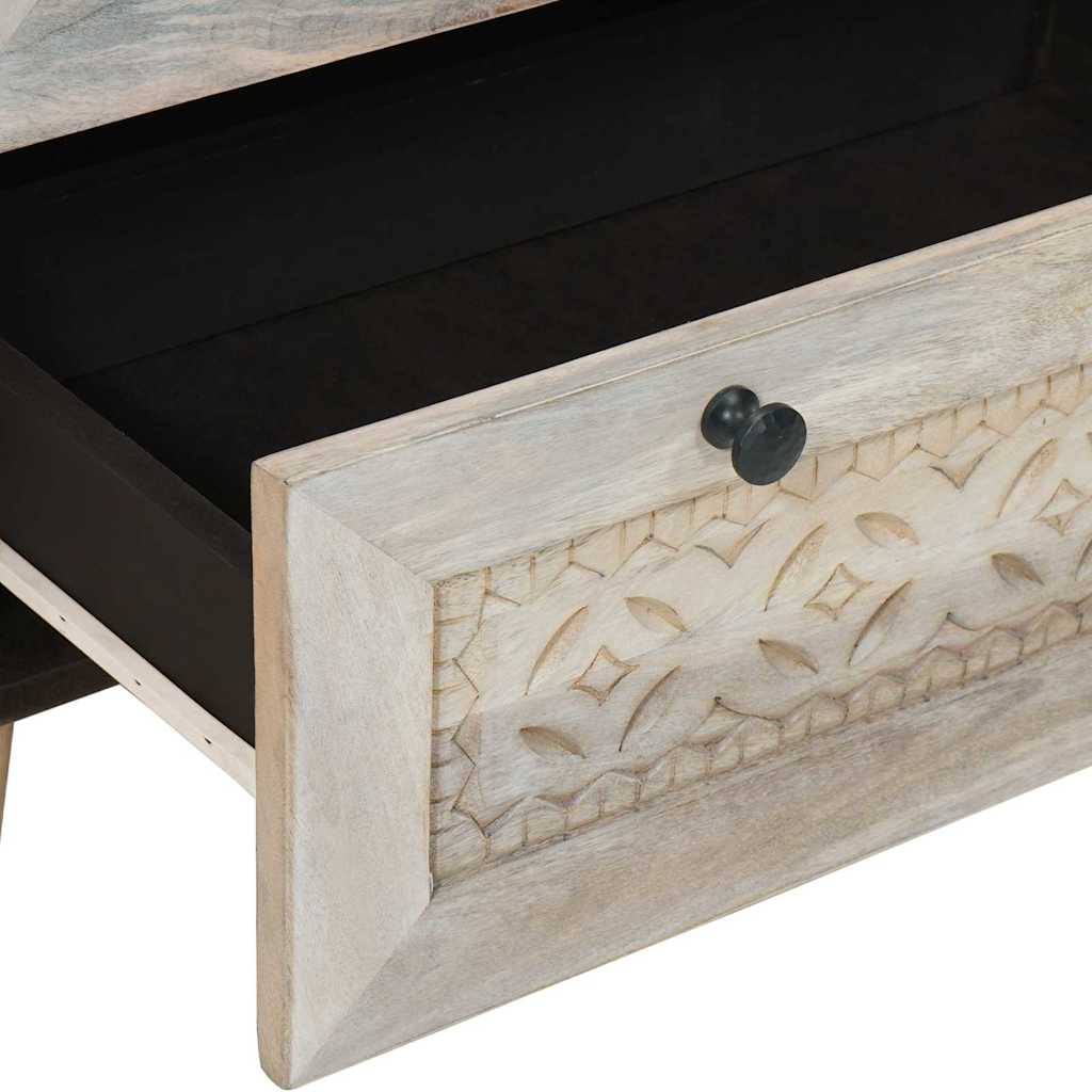Buffet 2 pcs Blanc 60 x 33 x 75 cm bois de manguier massif