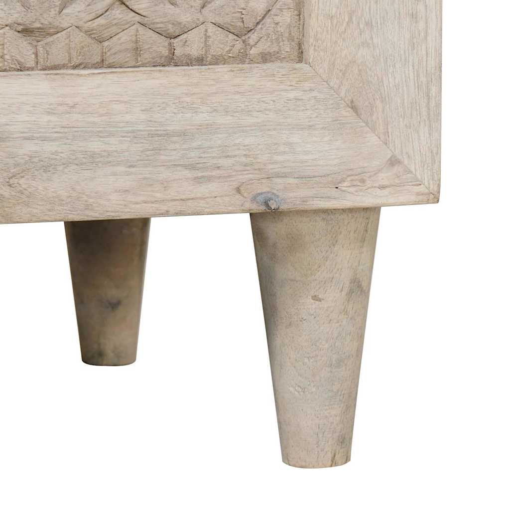Buffet 2 pcs Blanc 60 x 33 x 75 cm bois de manguier massif