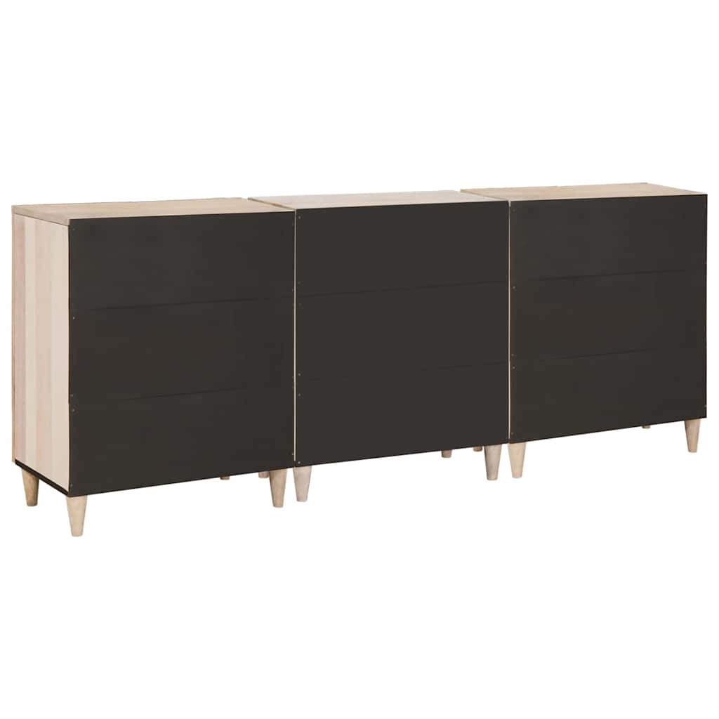 Buffet 3 pcs Blanc 60 x 33 x 75 cm bois de manguier massif