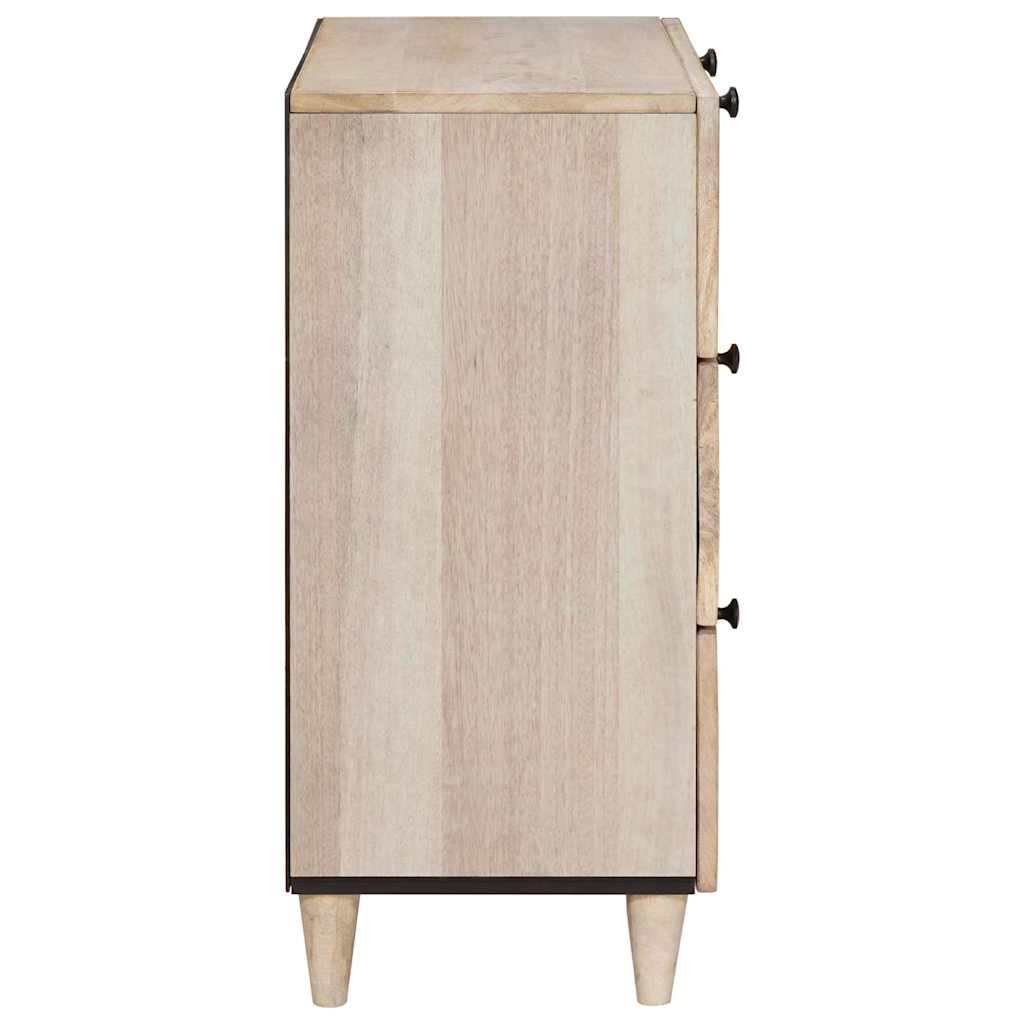 Buffet 3 pcs Blanc 60 x 33 x 75 cm bois de manguier massif