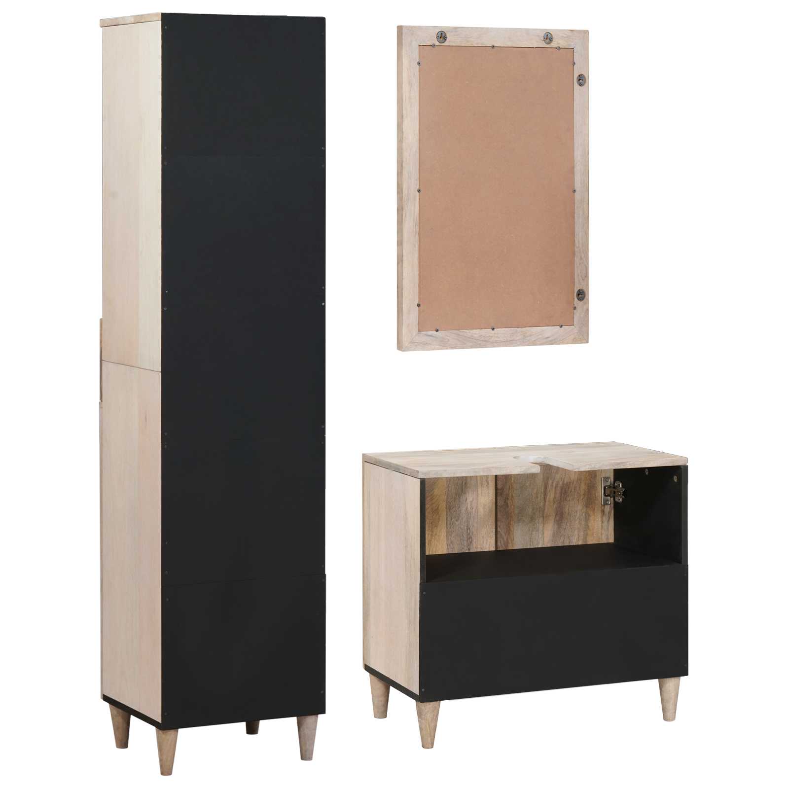Ensemble de mobilier de salle de bain 3 pièces Blanc