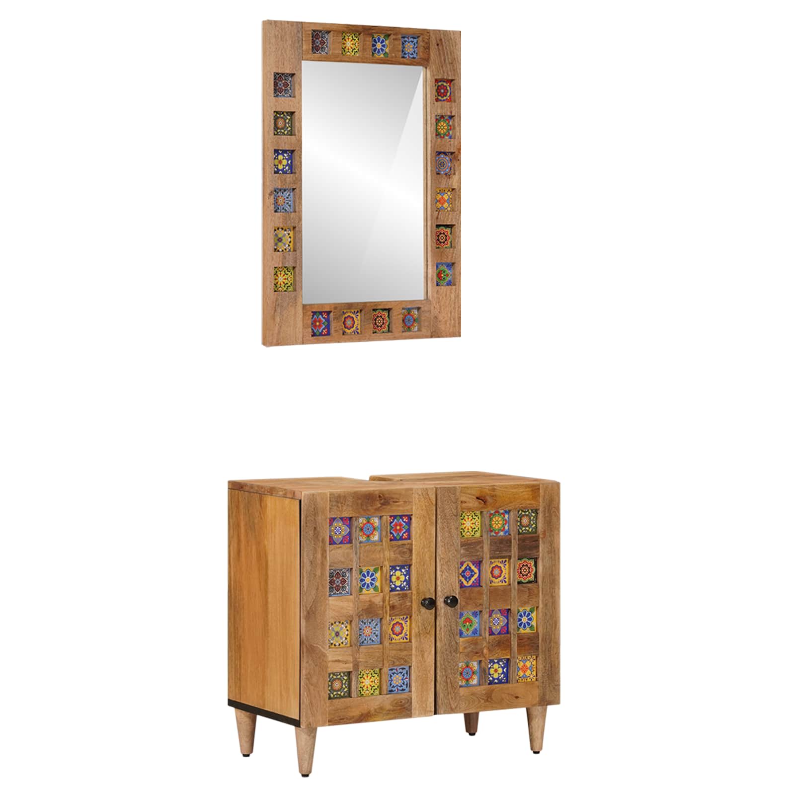 Ensemble de mobilier de salle de bain 2 pièces Naturel