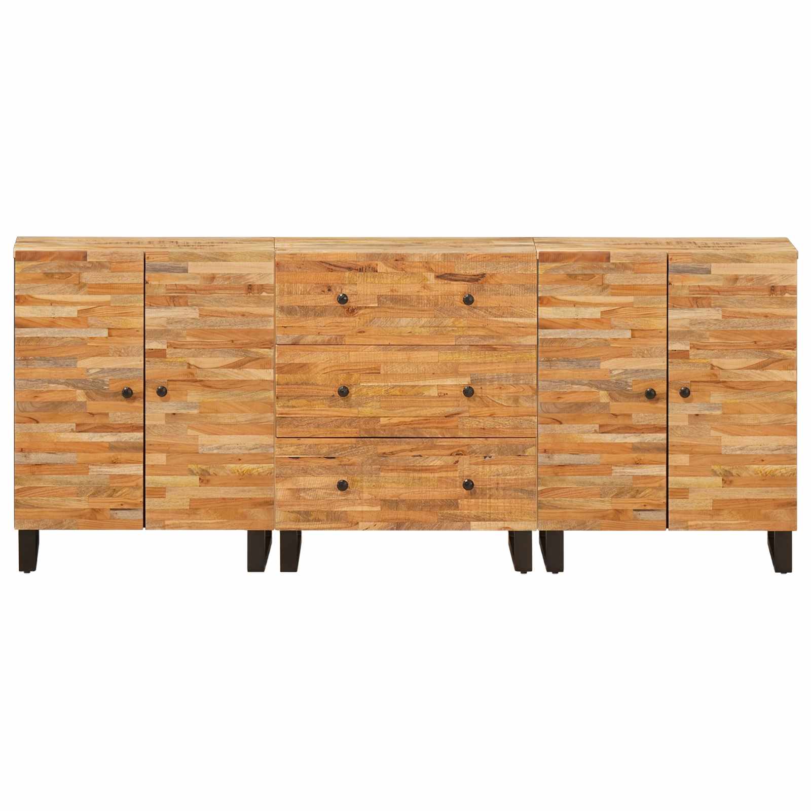 Buffet 3 pcs Marron 60 x 33 x 75 cm Bois de mangue massif - XIOS