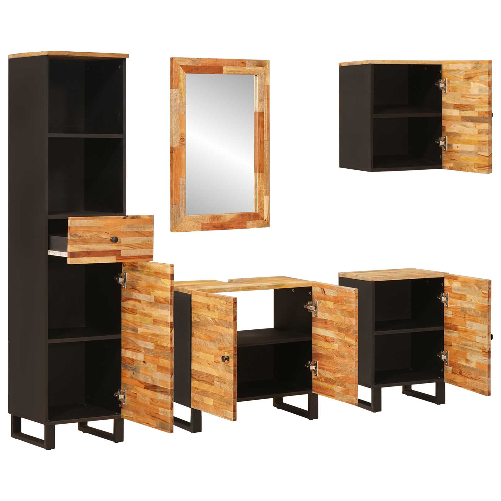 Ensembles de salle de bain 5 pc Naturel 38 x 33 x 160 cm