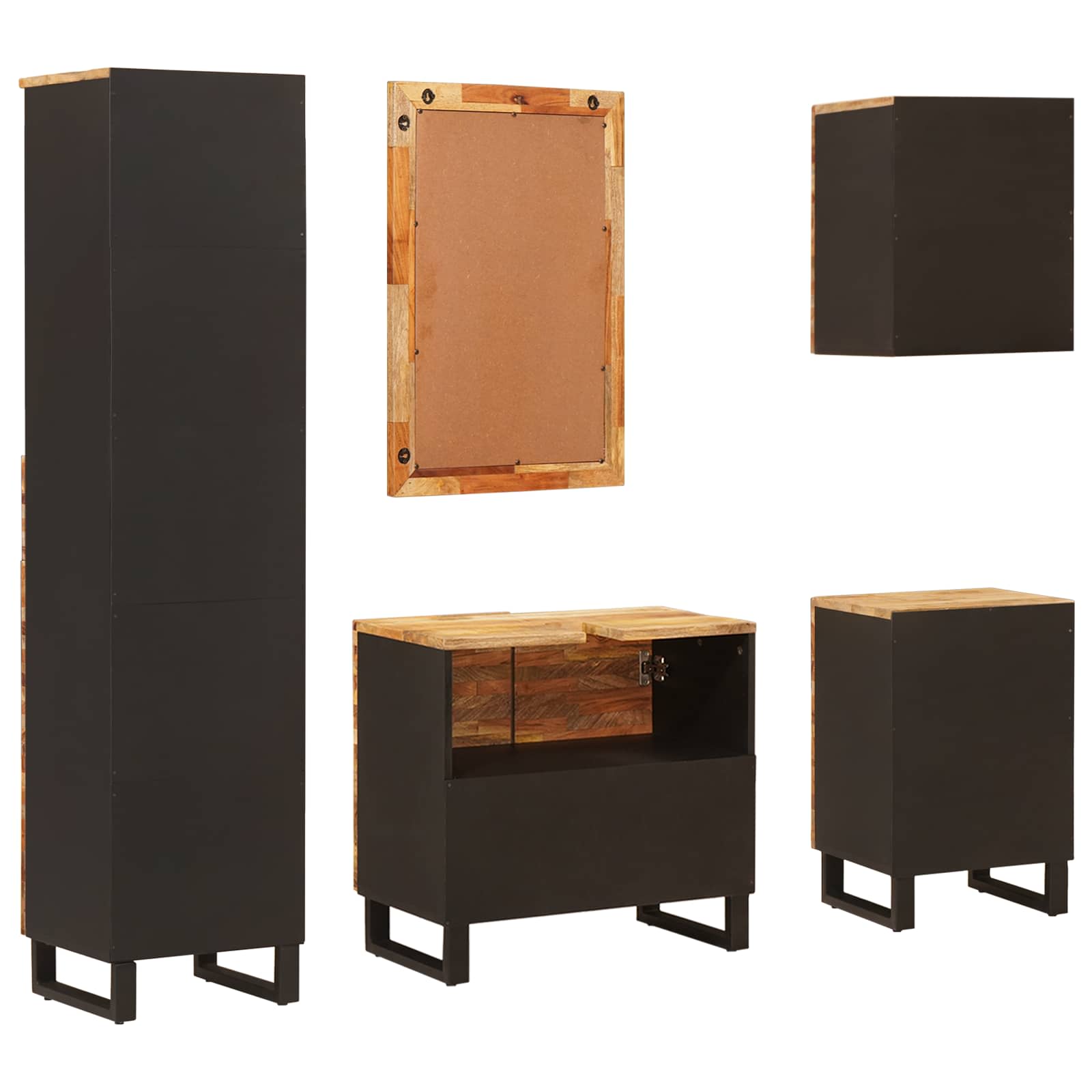 Ensembles de salle de bain 5 pc Naturel 38 x 33 x 160 cm