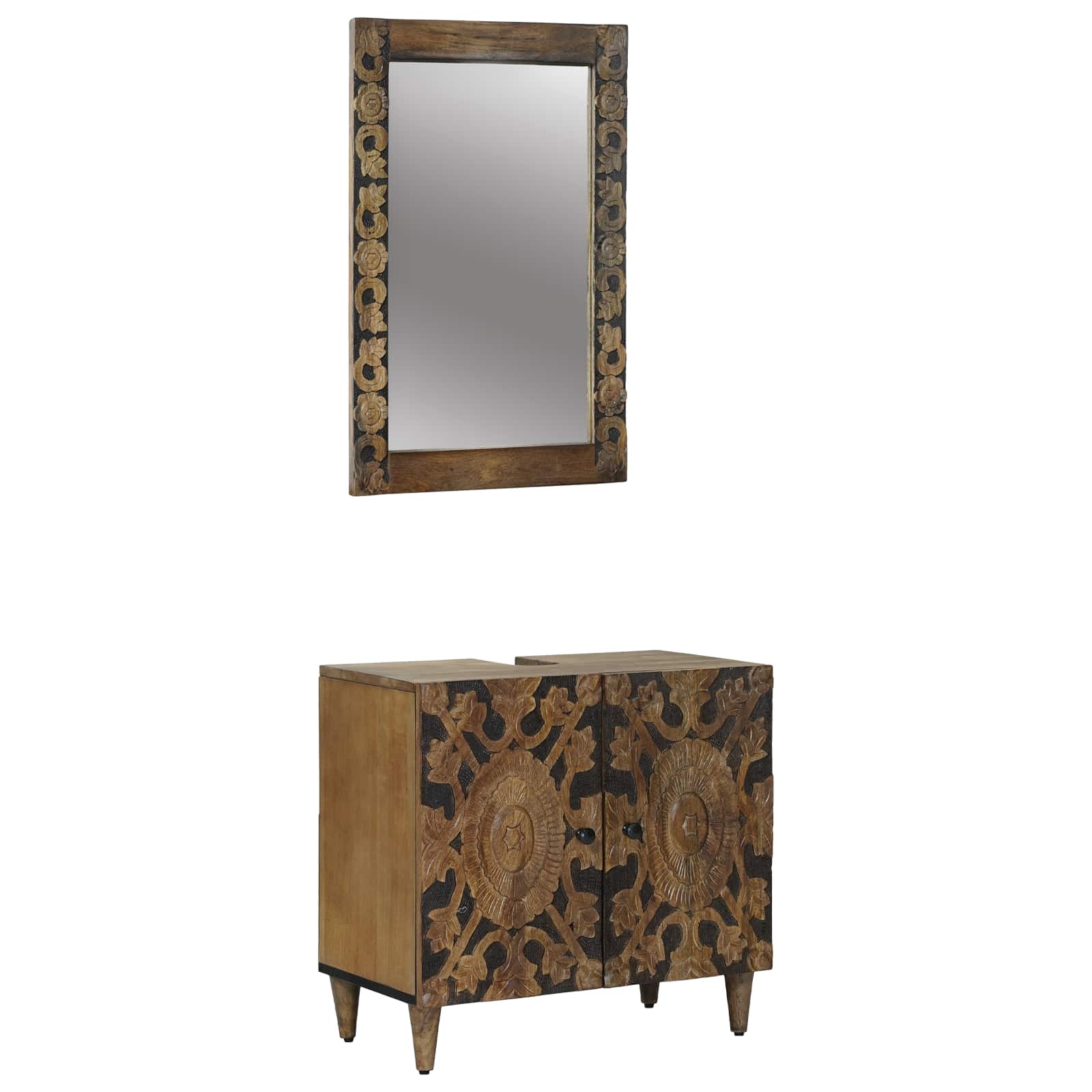 Ensemble de mobilier de salle de bain 2 pc Marron