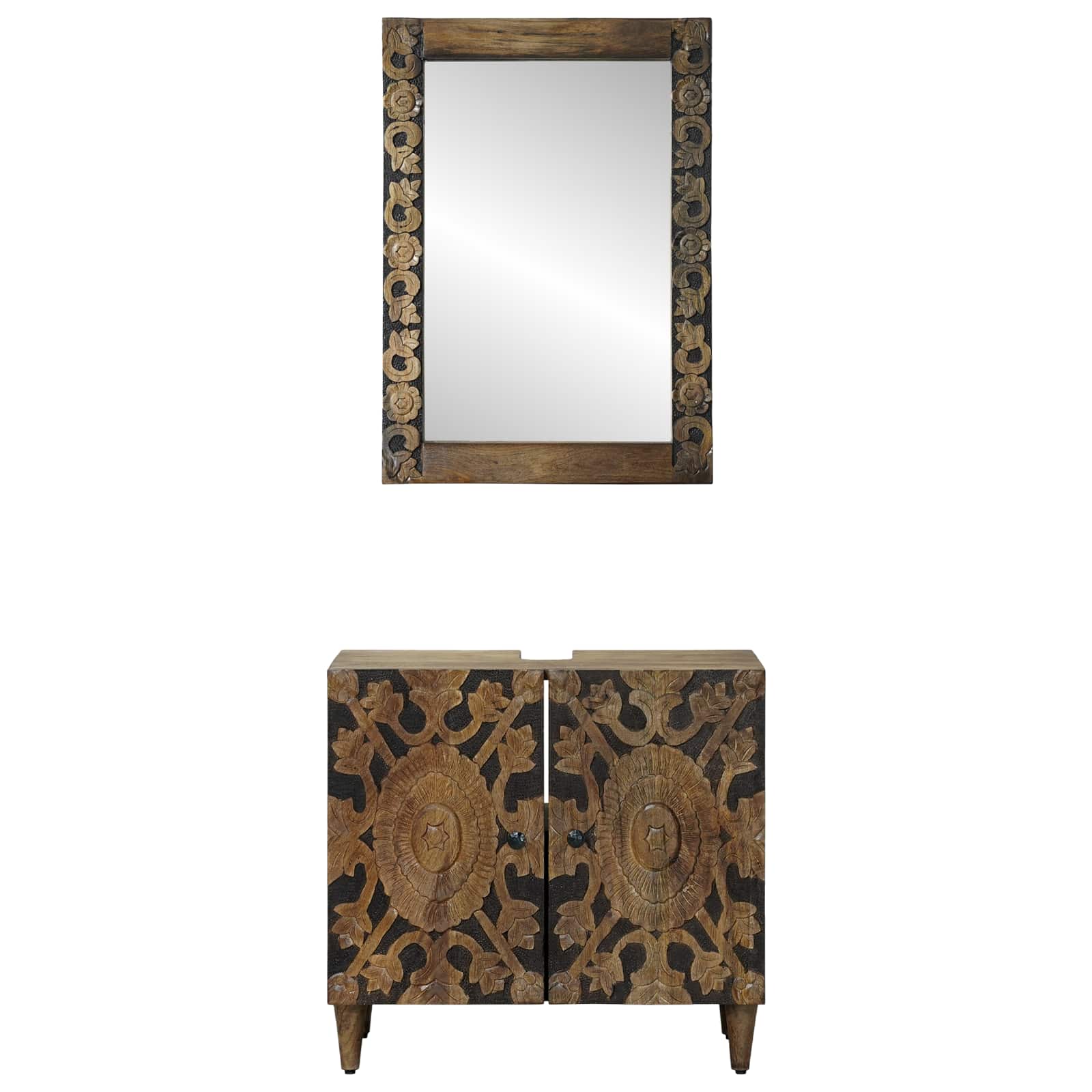 Ensemble de mobilier de salle de bain 2 pc Marron
