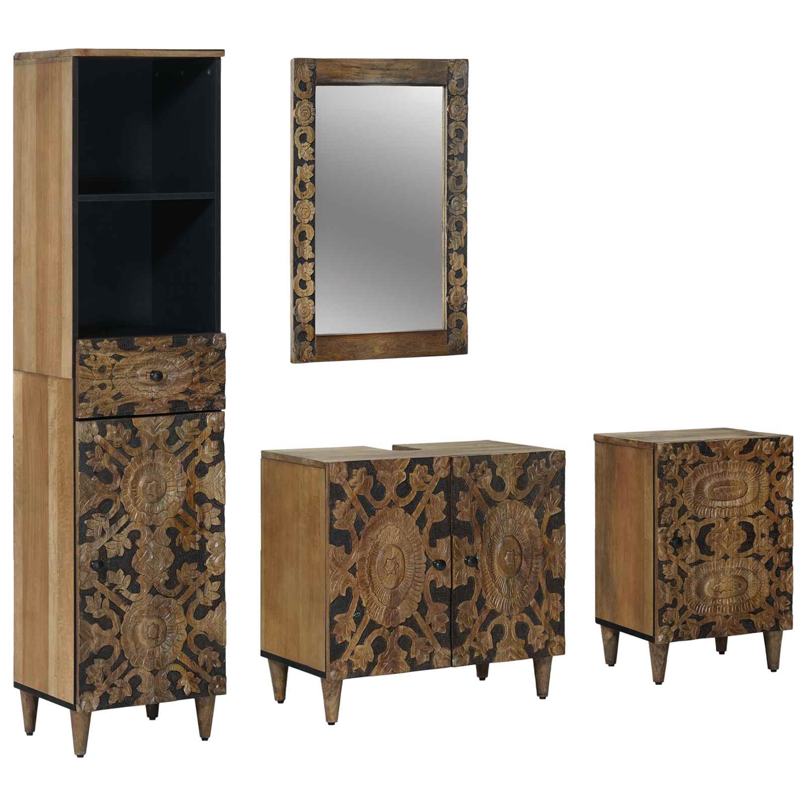 Ensemble de mobilier de salle de bain 4 pc Marron