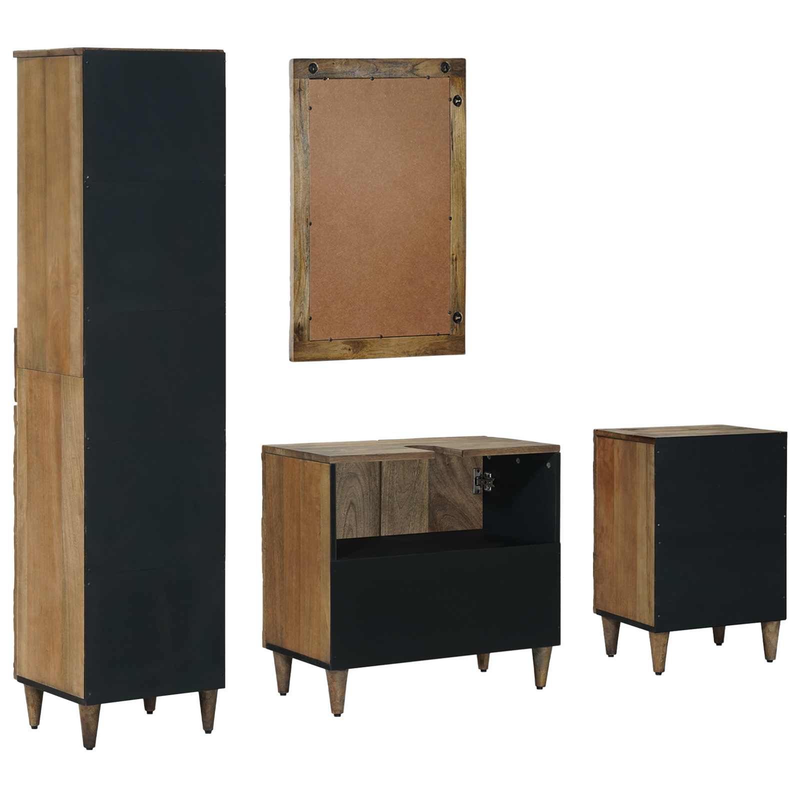 Ensemble de mobilier de salle de bain 4 pc Marron