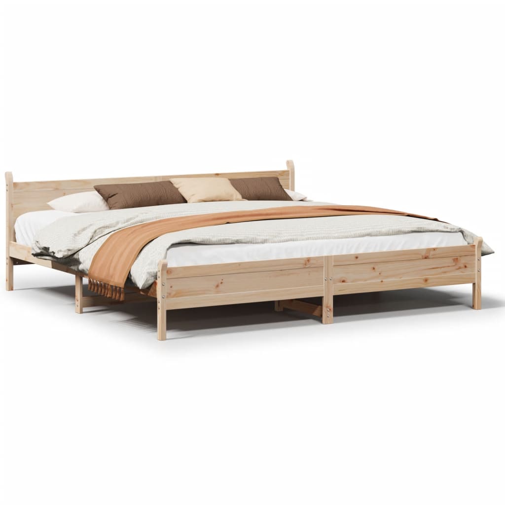 Cadre de lit sans matelas 200x200 cm bois massif de pin - XIOS