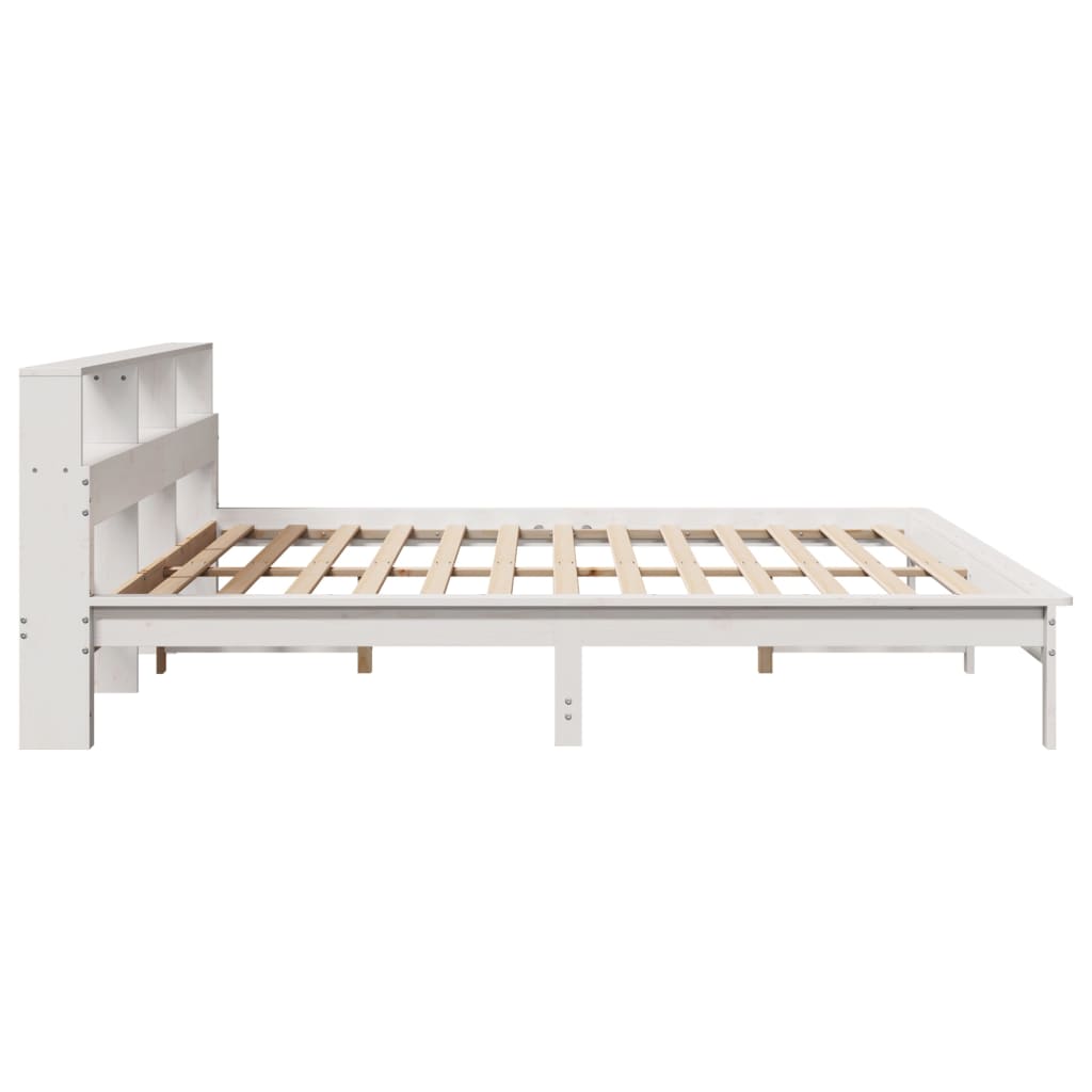 Cadre de lit sans matelas blanc 200x200 cm bois massif de pin - XIOS