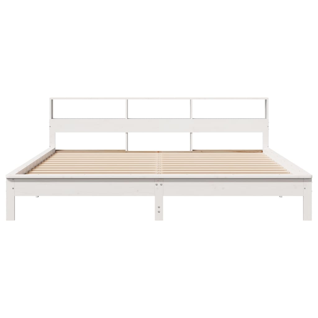 Cadre de lit sans matelas blanc 180x200 cm bois massif de pin - XIOS