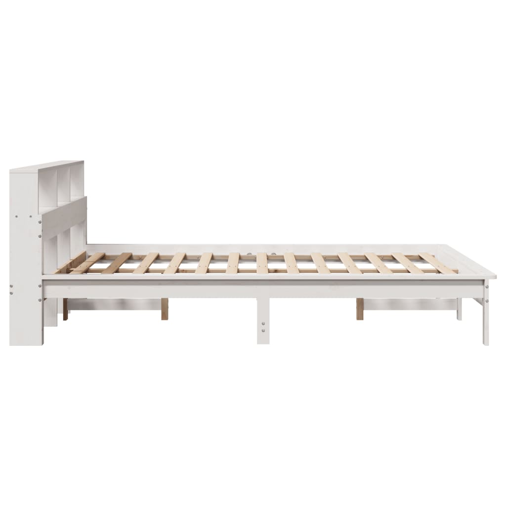 Cadre de lit sans matelas blanc 160x200 cm bois de pin massif - XIOS