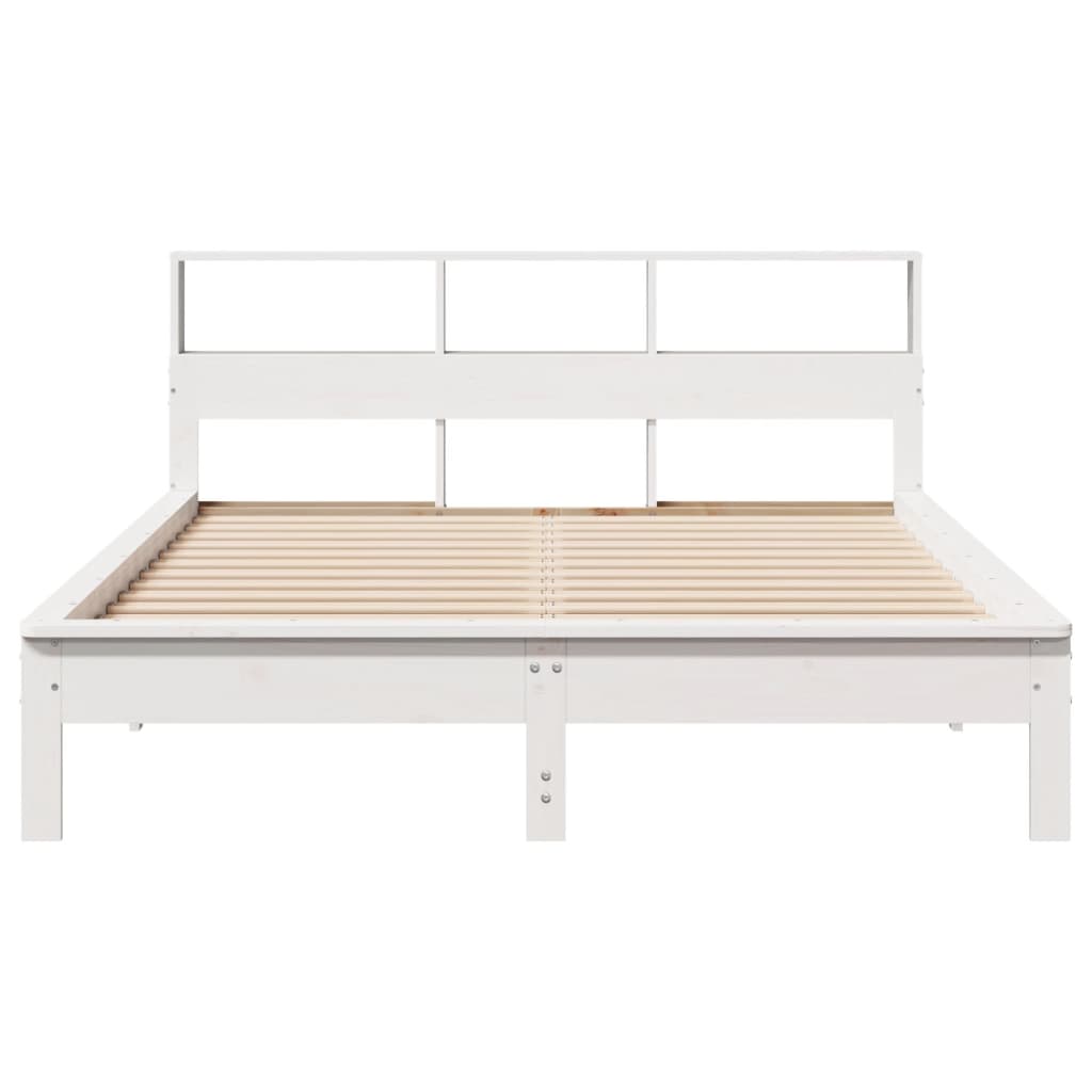 Cadre de lit sans matelas blanc 140x200 cm bois de pin massif - XIOS