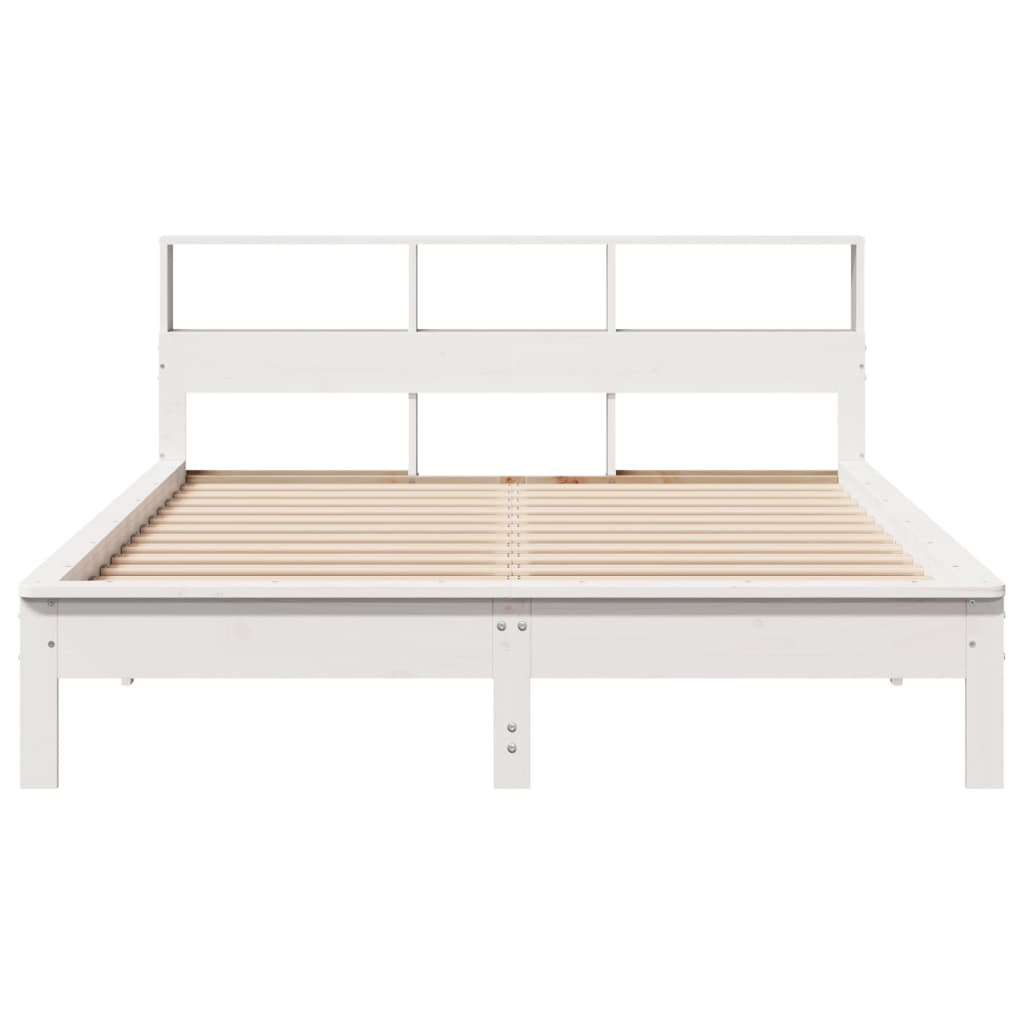 Cadre de lit sans matelas blanc 135x190 cm bois de pin massif - XIOS