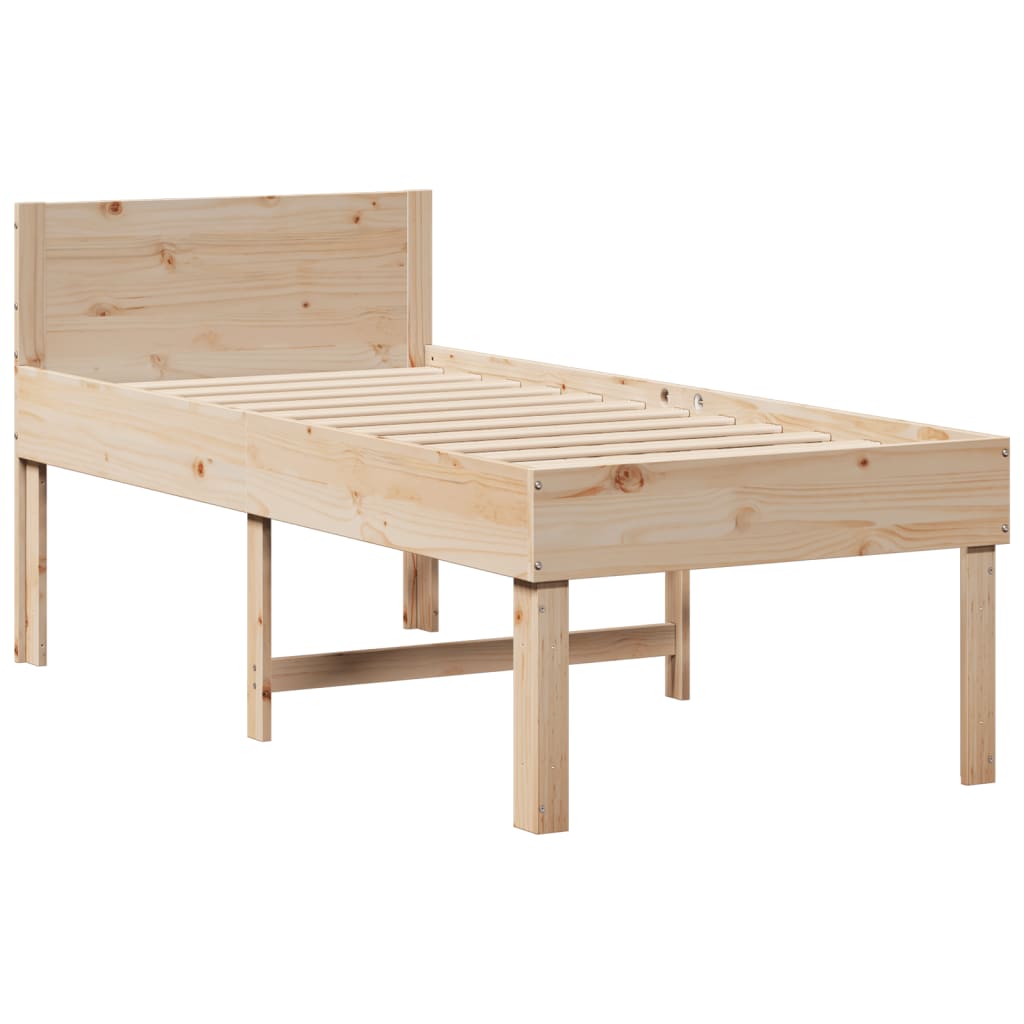 Cadre de lit sans matelas 90x200 cm bois de pin massif - XIOS