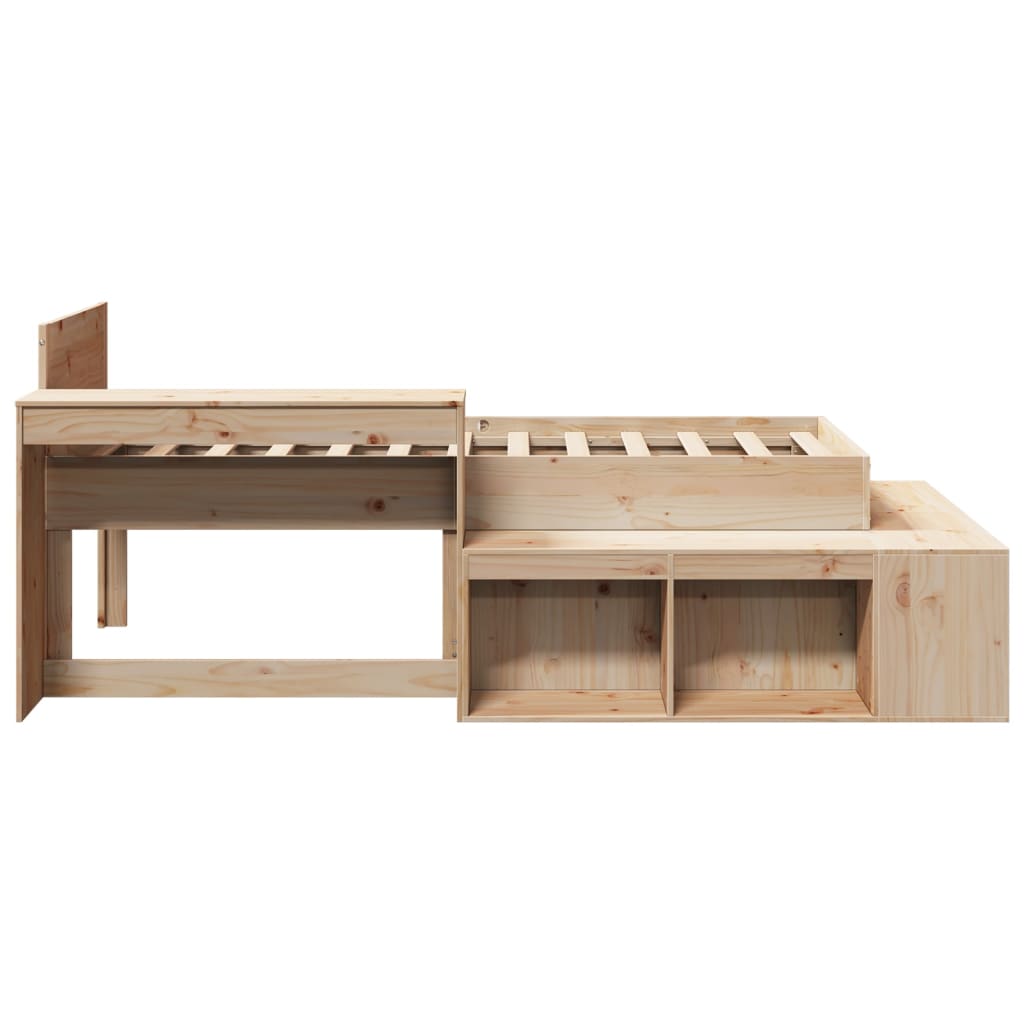 Cadre de lit sans matelas 90x200 cm bois de pin massif - XIOS
