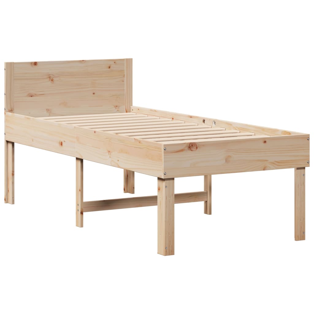 Cadre de lit sans matelas 75x190 cm bois de pin massif - XIOS