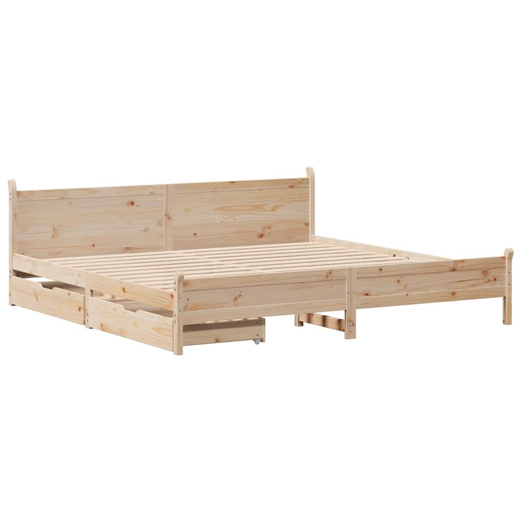 Cadre de lit sans matelas 200x200 cm bois massif de pin - XIOS