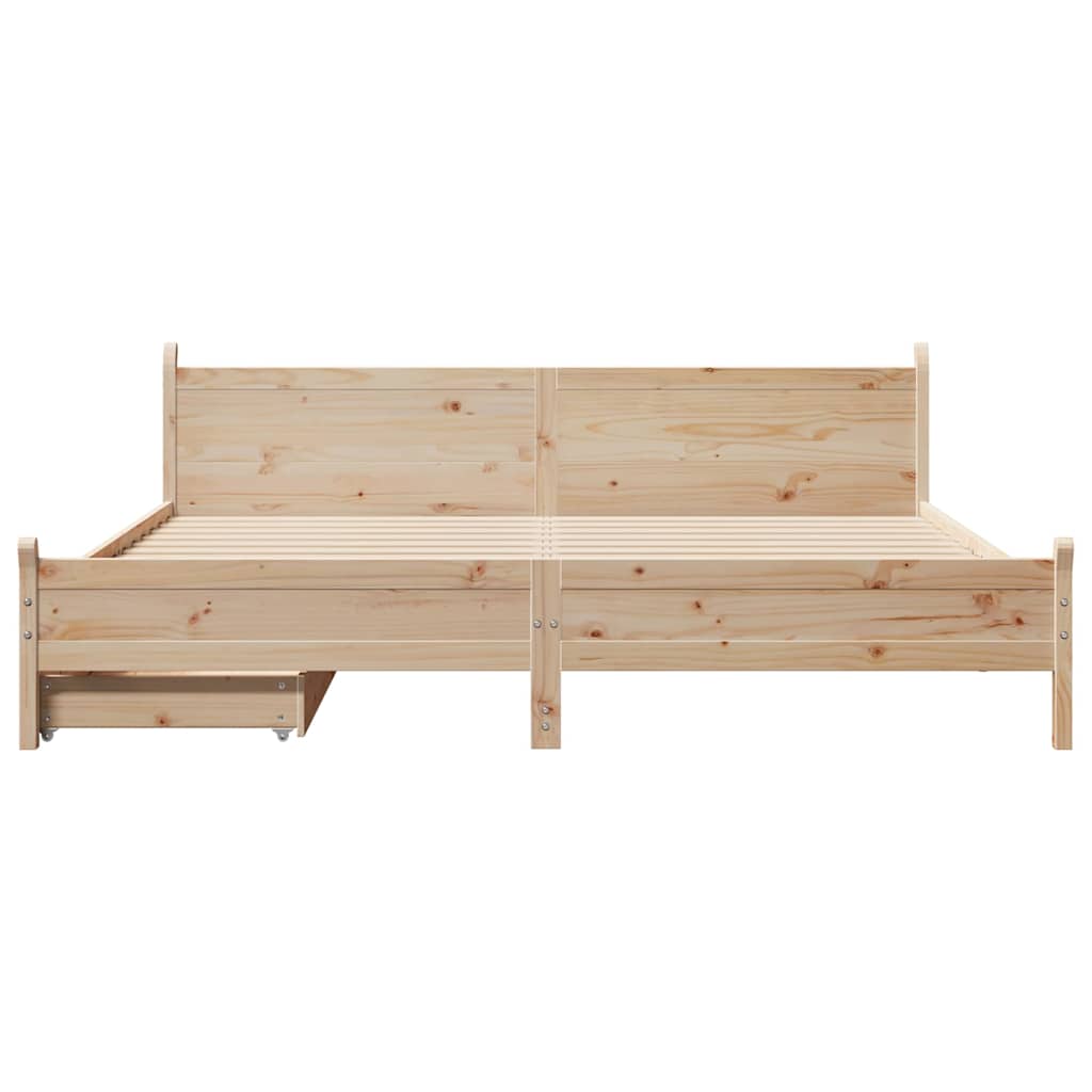 Cadre de lit sans matelas 200x200 cm bois massif de pin - XIOS